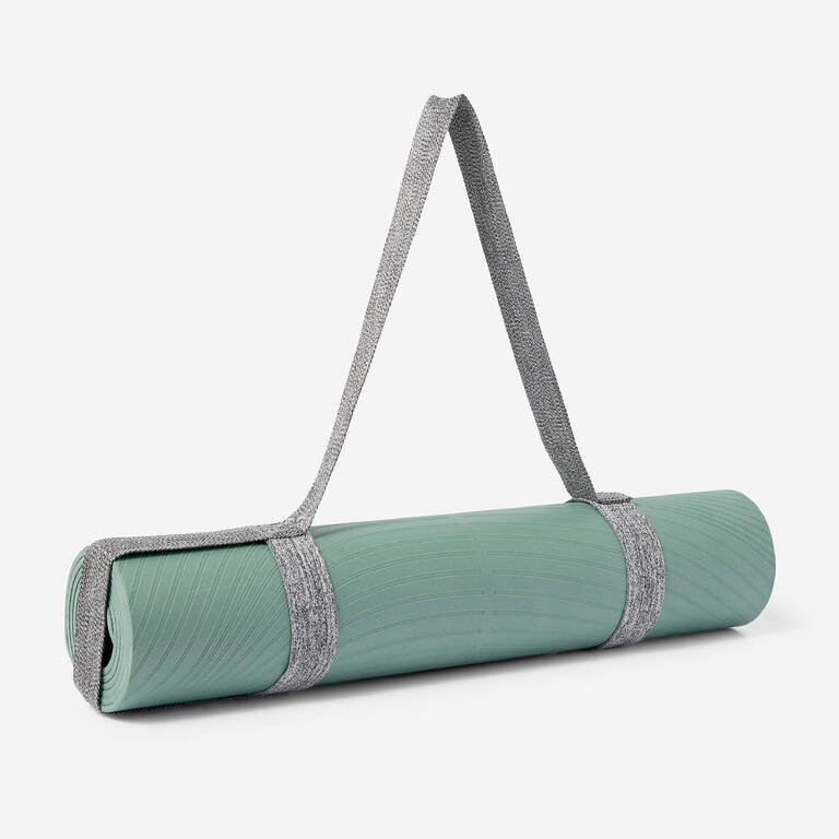 5 mm Grippy and Comfortable Gentle Yoga Mat - Dark Green/Beige