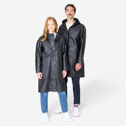 Parka imperméable vélo ville unisexe - noir