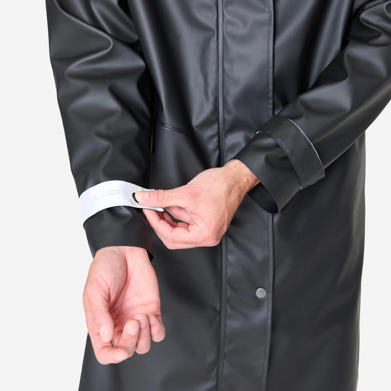 Parka imperméable vélo ville unisexe - noir