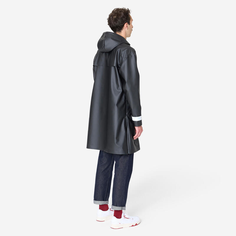 Parka imperméable vélo ville unisexe - noir