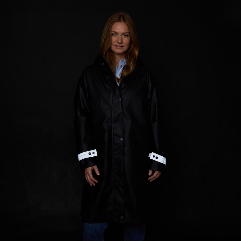 Parka imperméable vélo ville unisexe - noir