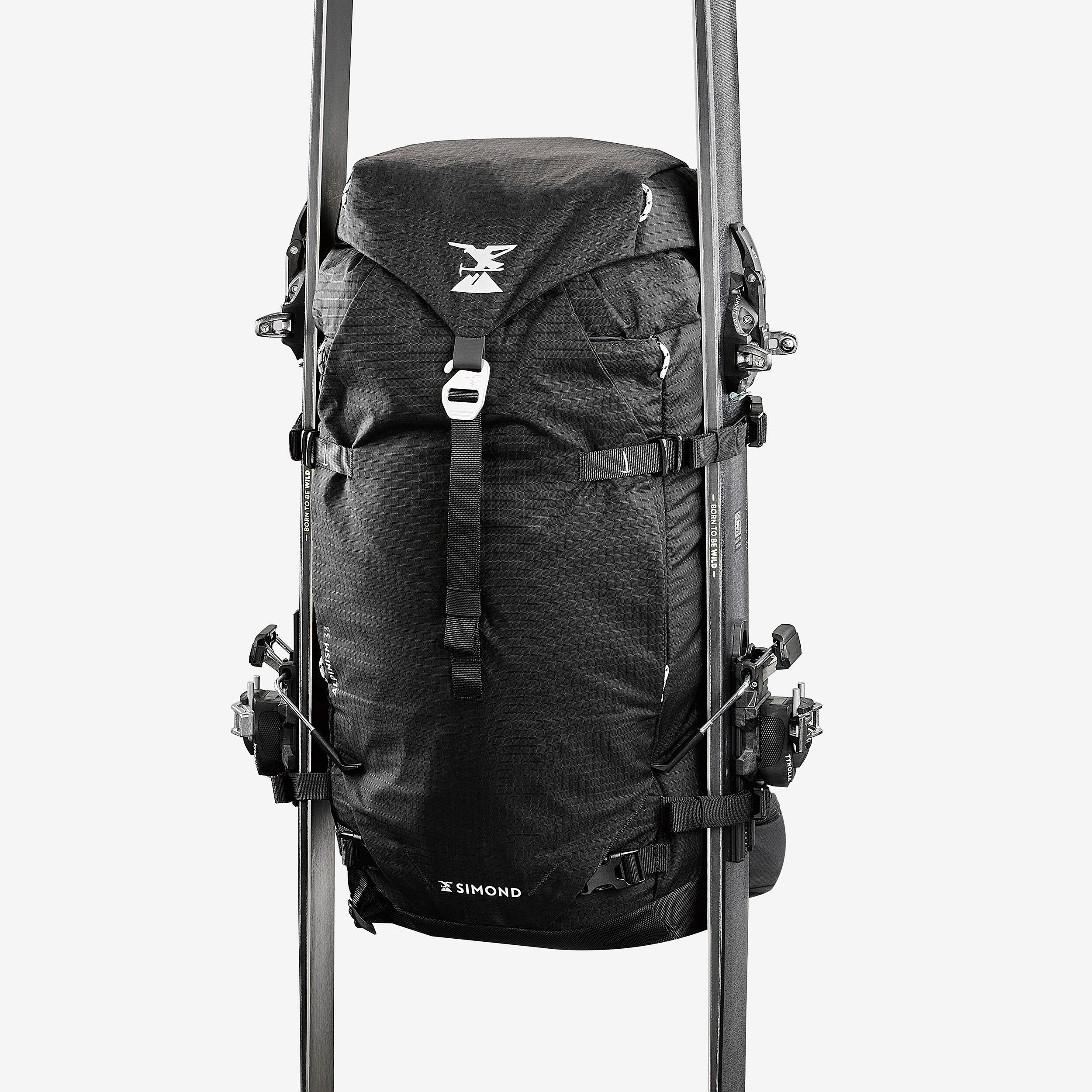 Versatile and modular mountaineering backpack, Alpinism 33 Black