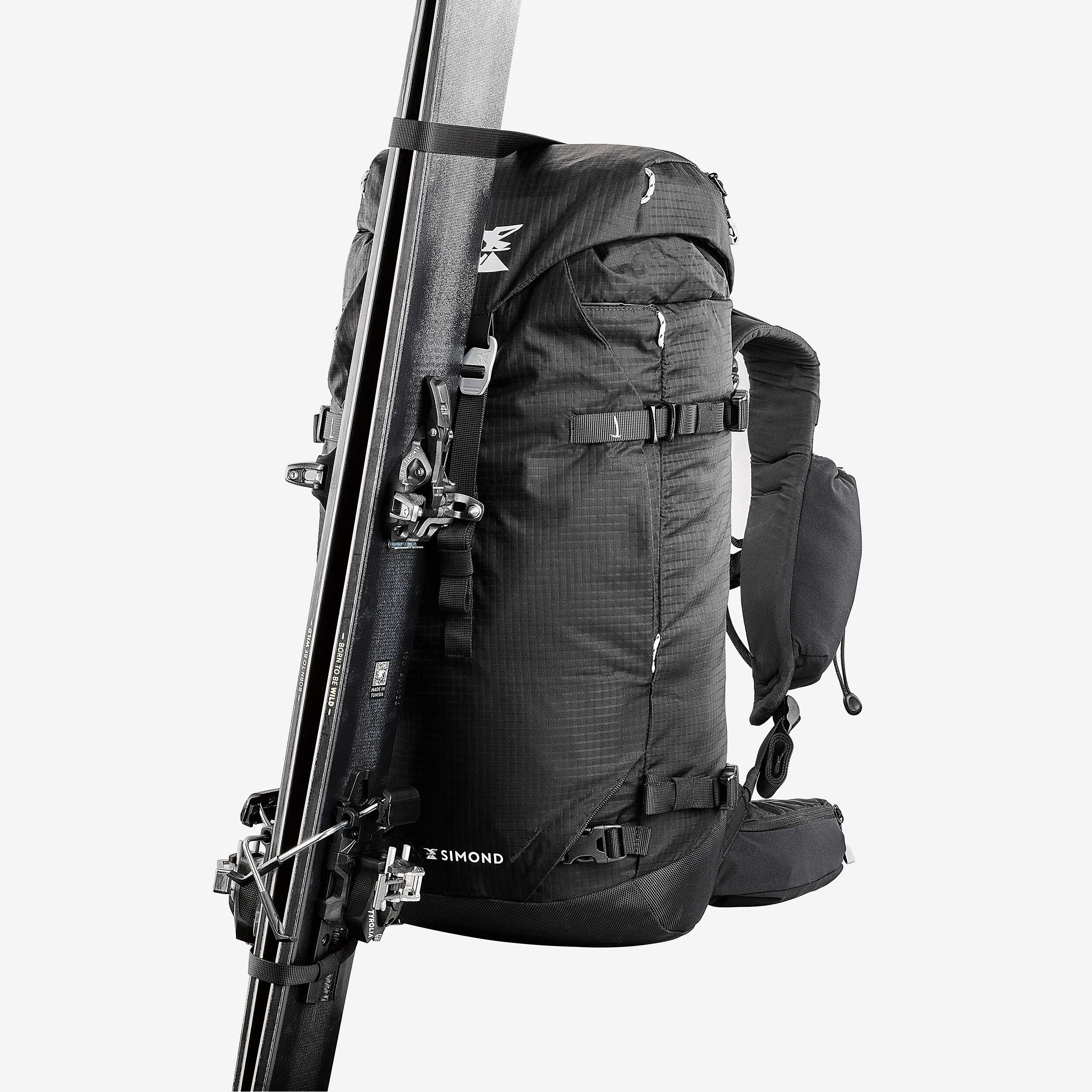 Versatile and modular mountaineering backpack, Alpinism 33 Black