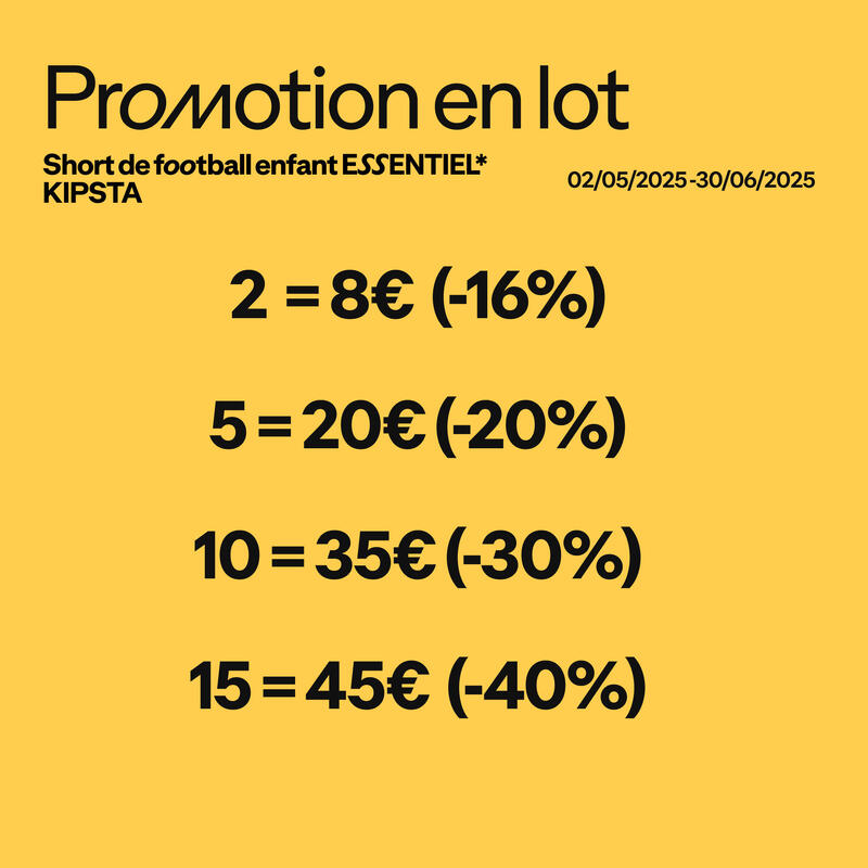 Short de football adulte essentiel blanc