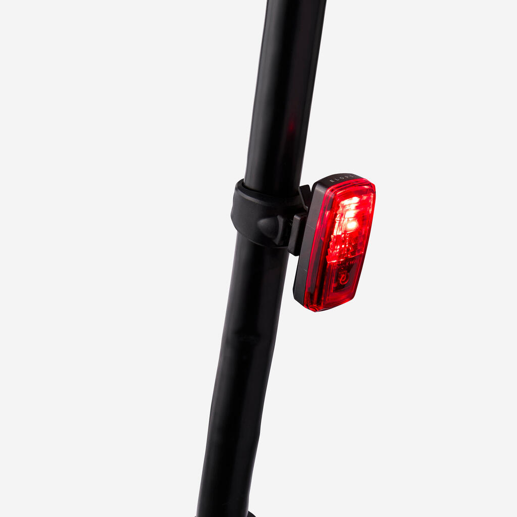 Waterproof front and rear battery-powered LED bike light set