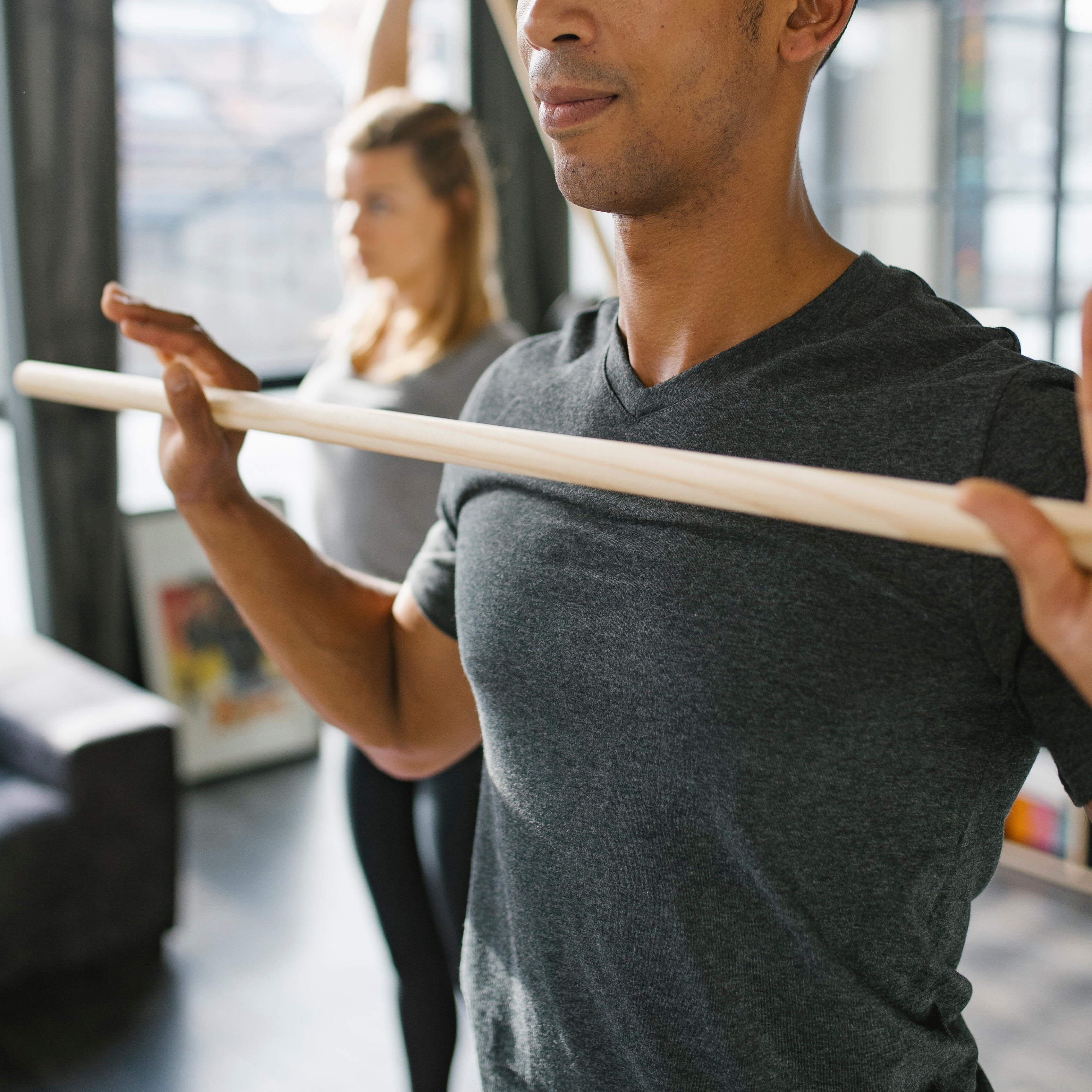 Fitness Wood Gym Bar - DOMYOS
