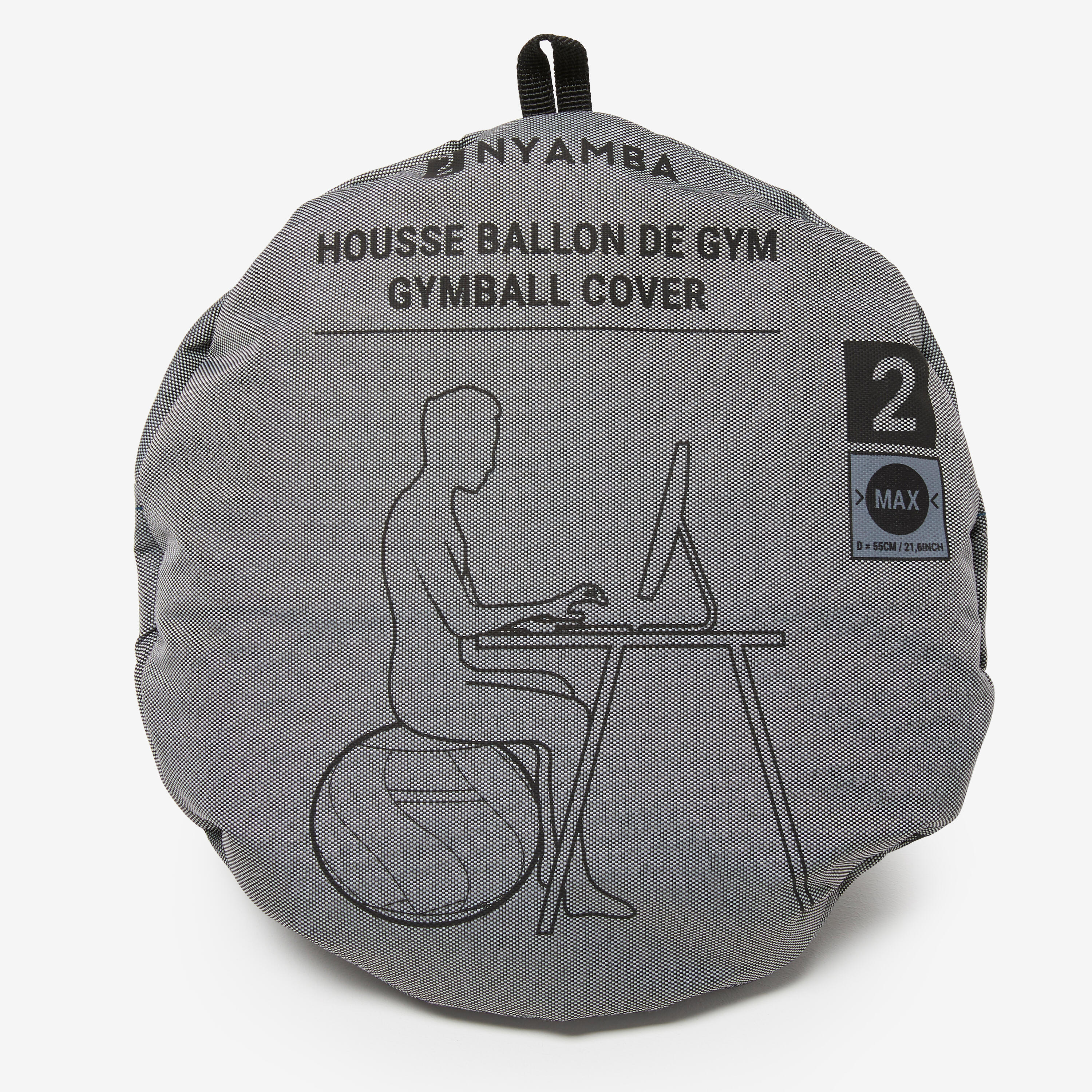 Capa de Proteção para Bola de Ginástica e Pilates Tamanho 2 65 cm Cinzento 3/5