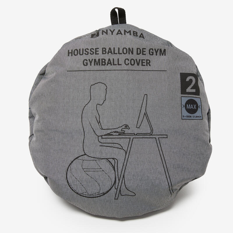 Husă Minge Fitness Gym ball Mărimea 2 65 (75 cm) Gri