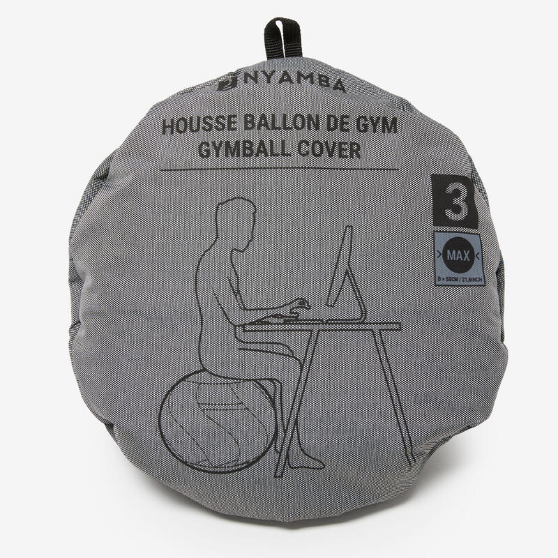 Husă Minge Fitness Gym ball Mărimea 3 (75 cm) Gri