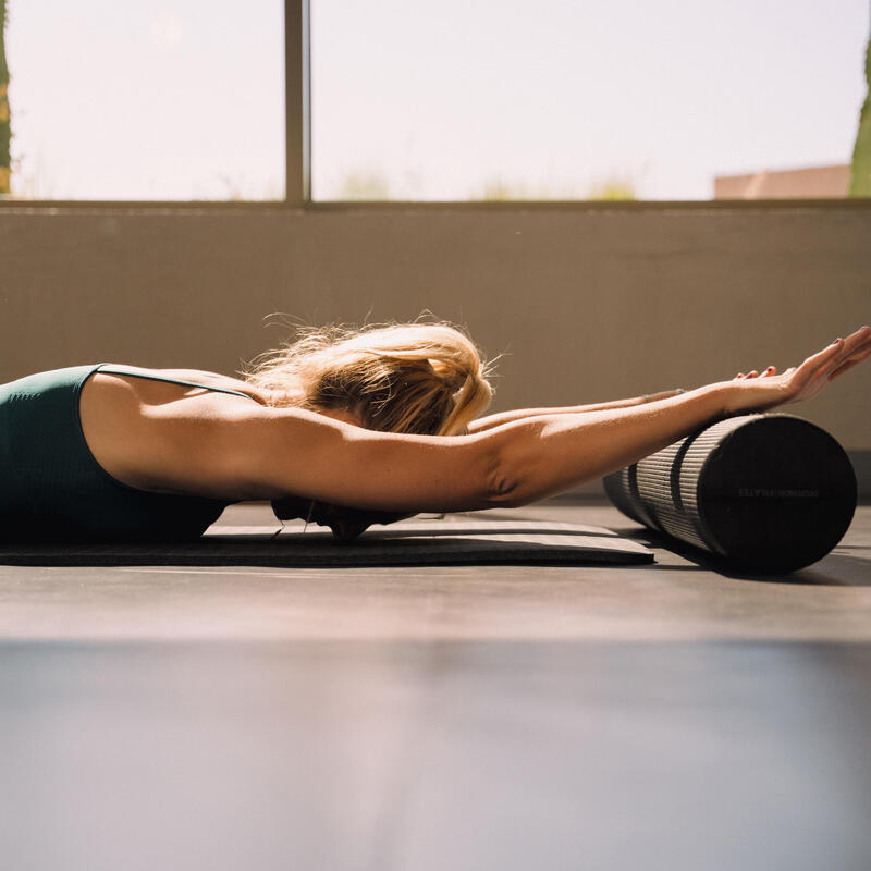 Rolă din spumă Pilates lungime 90 cm diametru 15 cm, Foam roller Negru