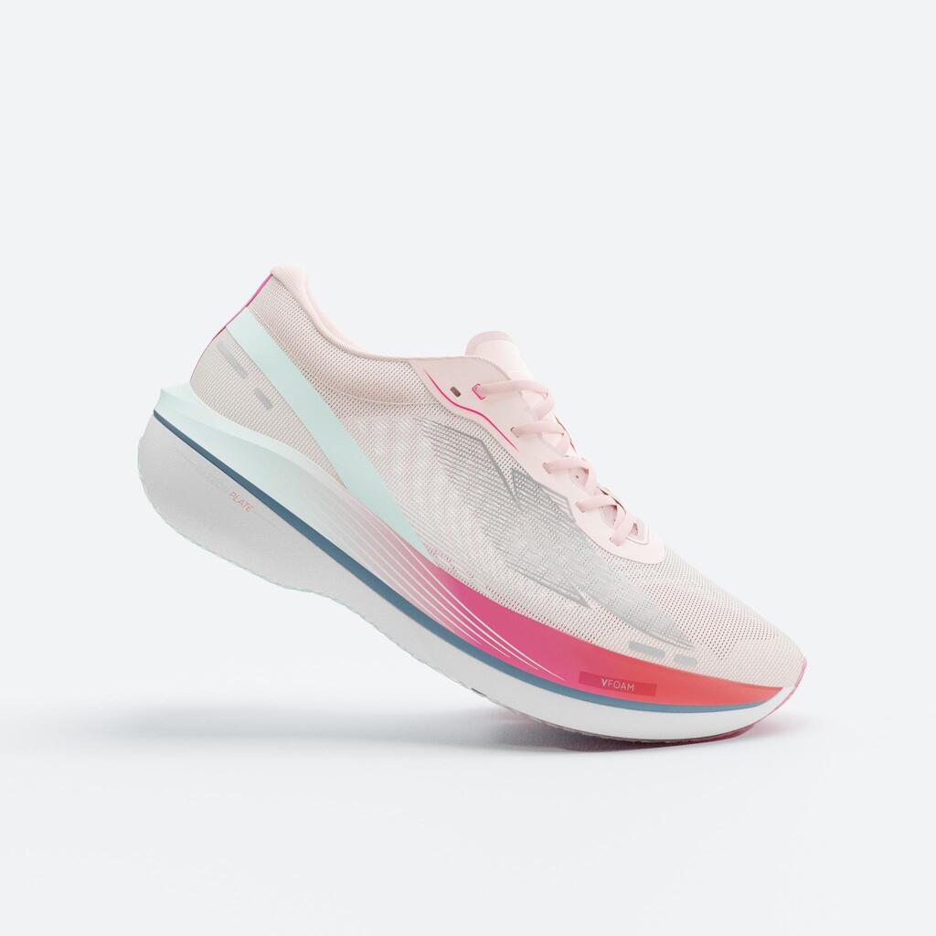 Women's Running Shoes with Carbon Plate - Kiprun KD900X.2 - Light pink