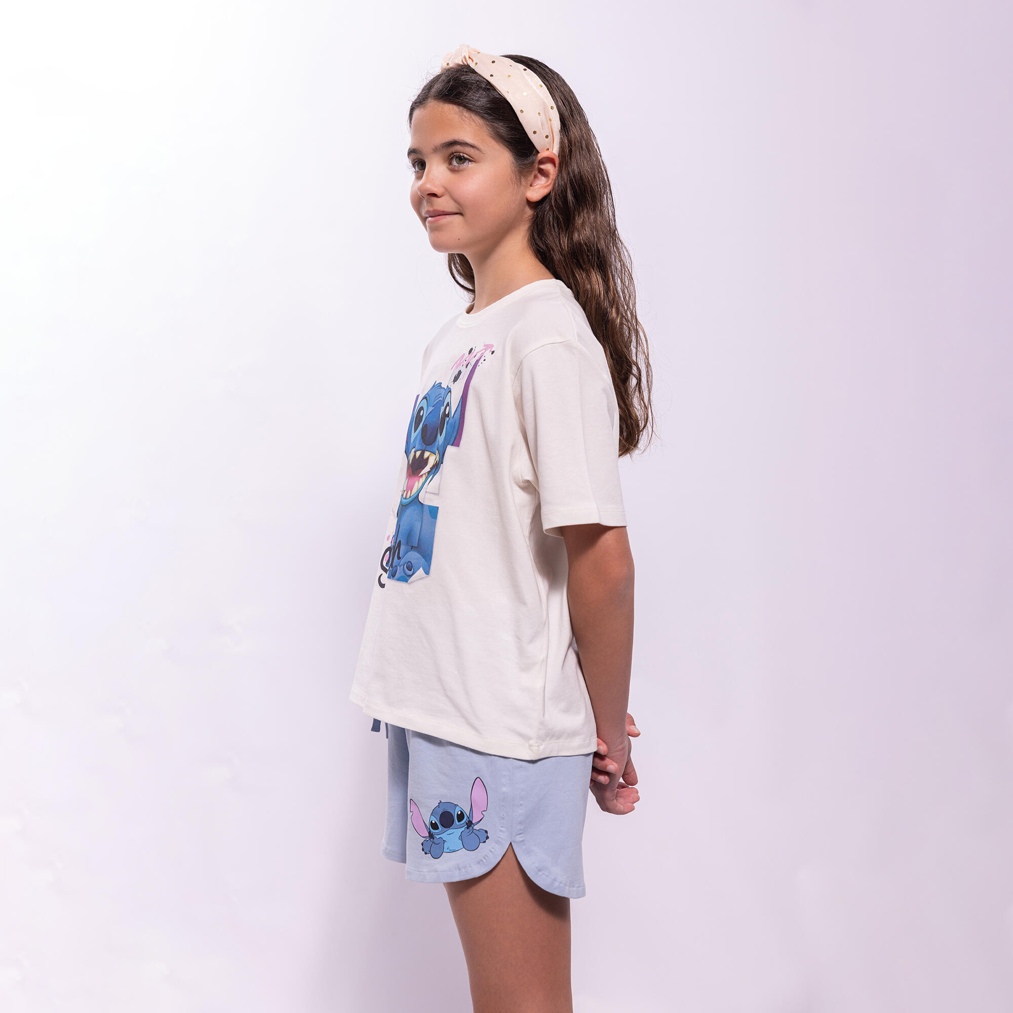 Pantalón corto short Lilo y Stitch Niña de 5 a 14 años. 6/6