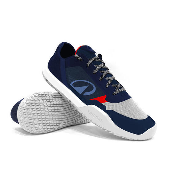 Chaussures basket de pont homme, 500 bleu gris