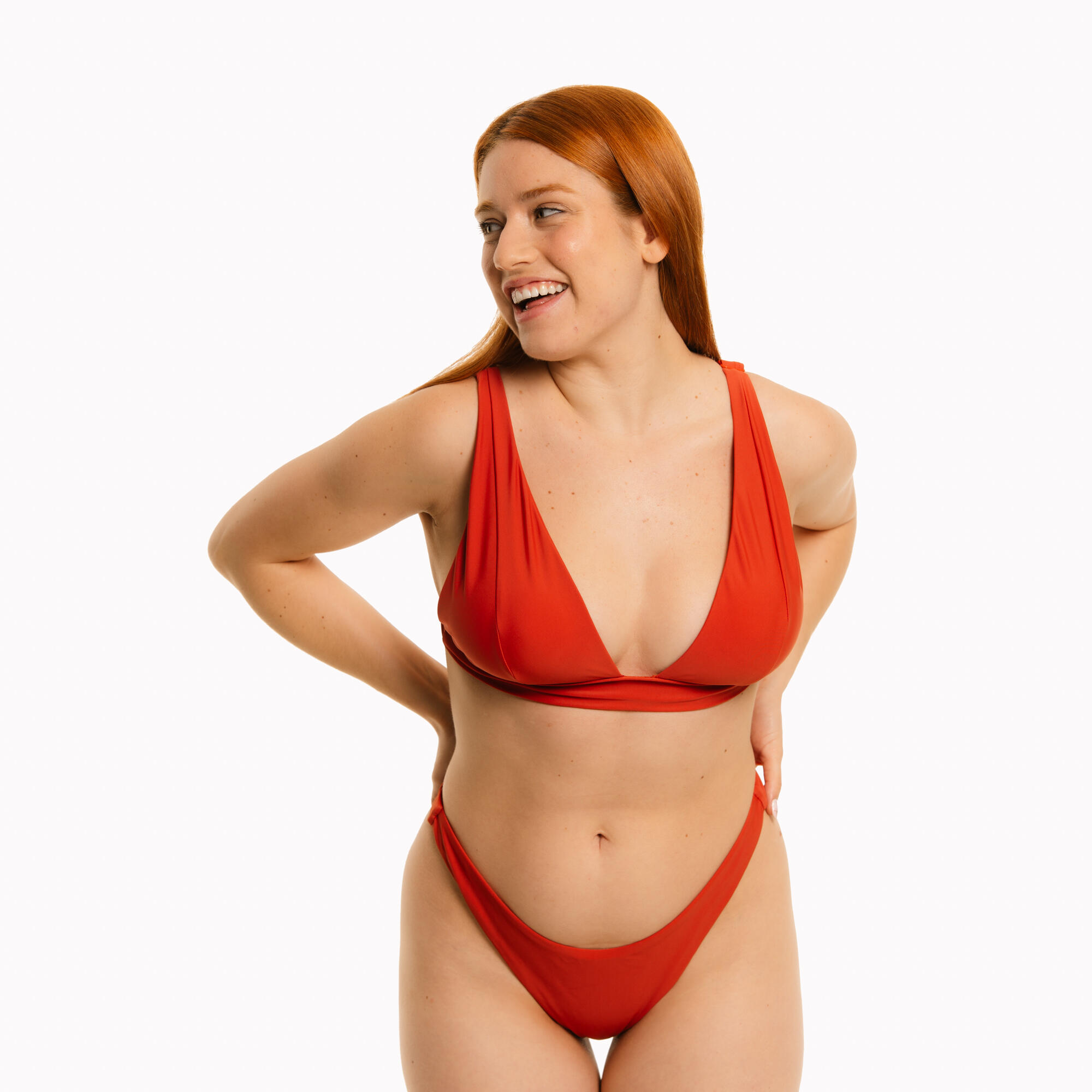 Top Bikini Mujer Halter granate 4/5