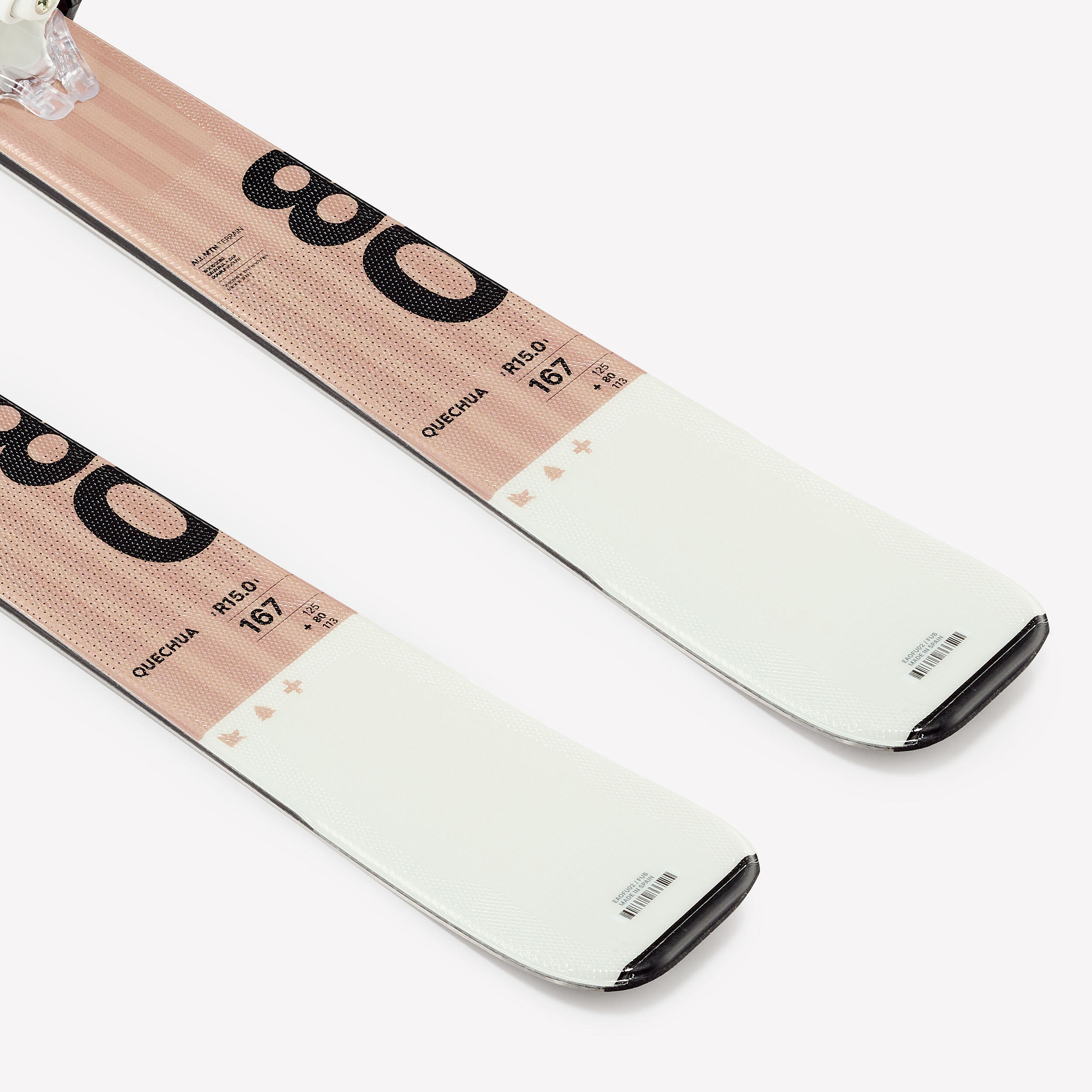 Skis tout-terrain avec fixations femme, Patrol 80 beige et bois 5/10
