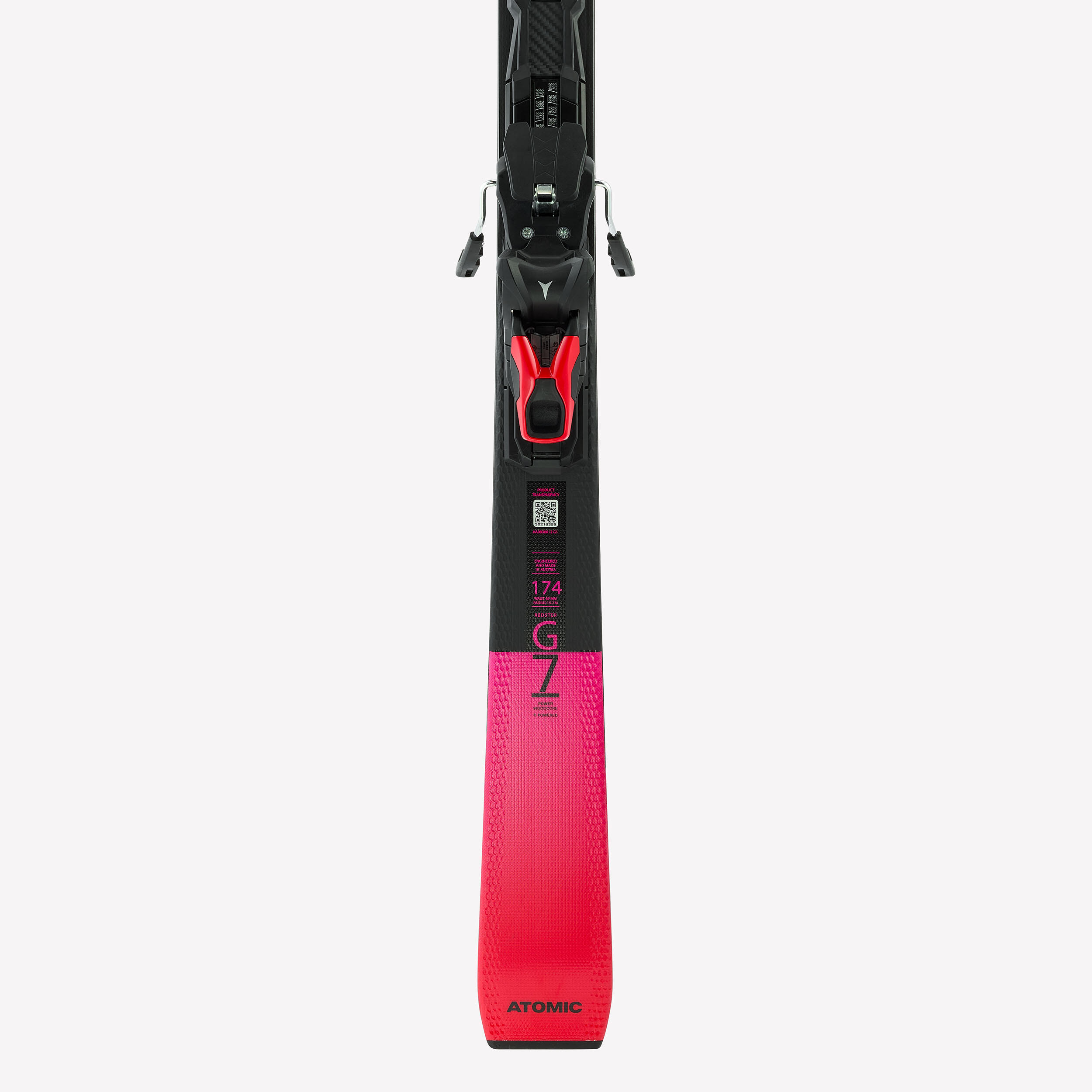 Alpiner Leistungsski mit Bindungen, Atomic G7 Schwarz Rot 8/9