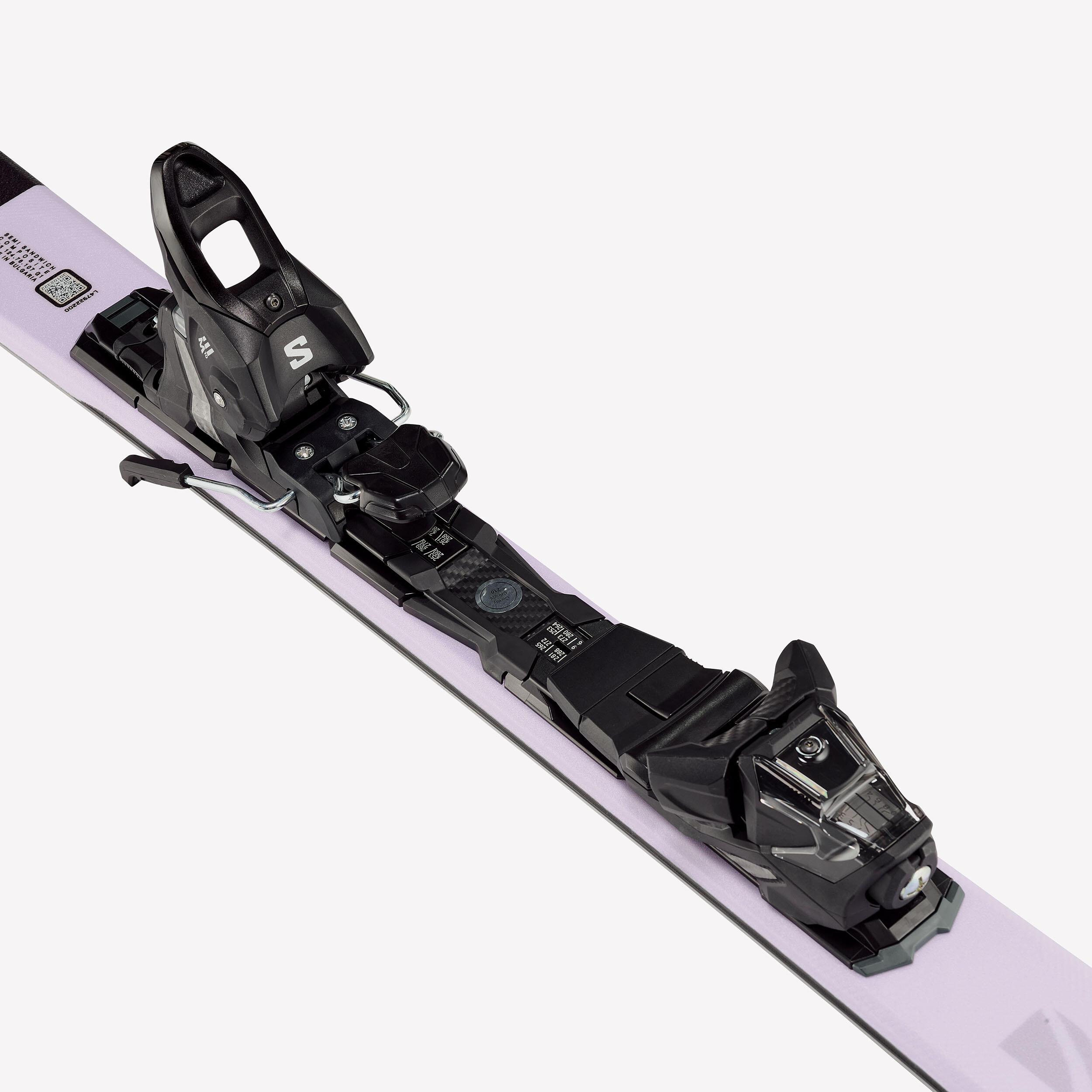 Skis avec fixations femme Salomon S/Max N°6, noir et lavande 8/8