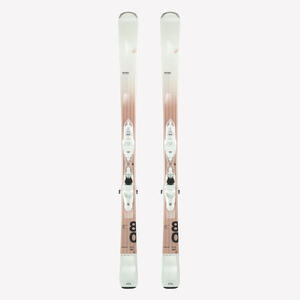 Esquí Allmountain con fijaciones mujer, Patrol 80, beige y madera
