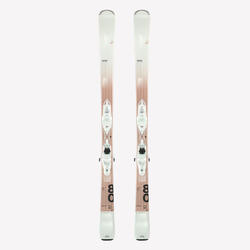 Ski All Mountain avec fixations femme, Patrol 80, beige et bois