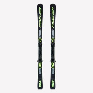 Esquí alpino alto rendimiento con fijaciones, Fischer RC4 ST, negro y amarillo