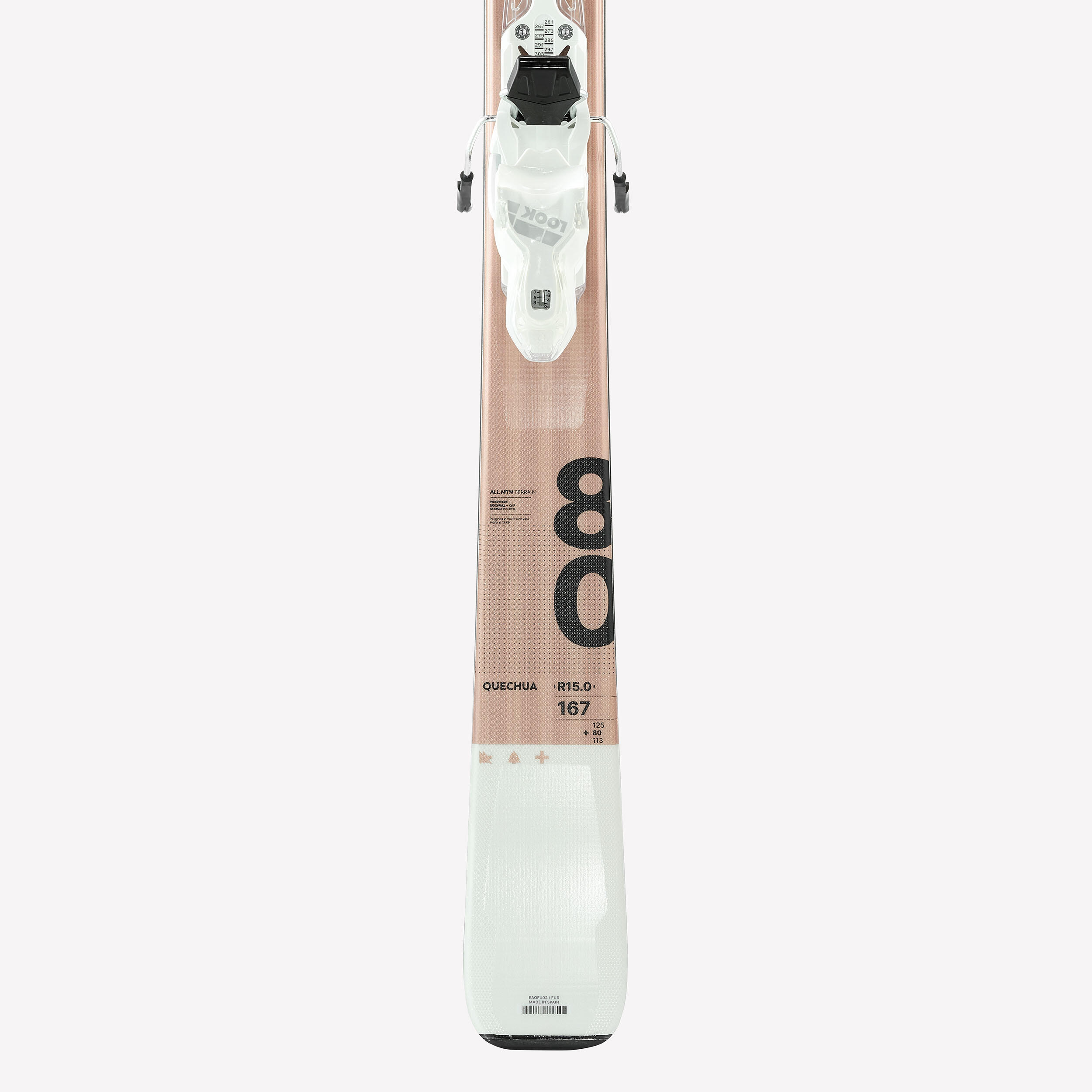 Skis tout-terrain avec fixations femme, Patrol 80 beige et bois 9/10