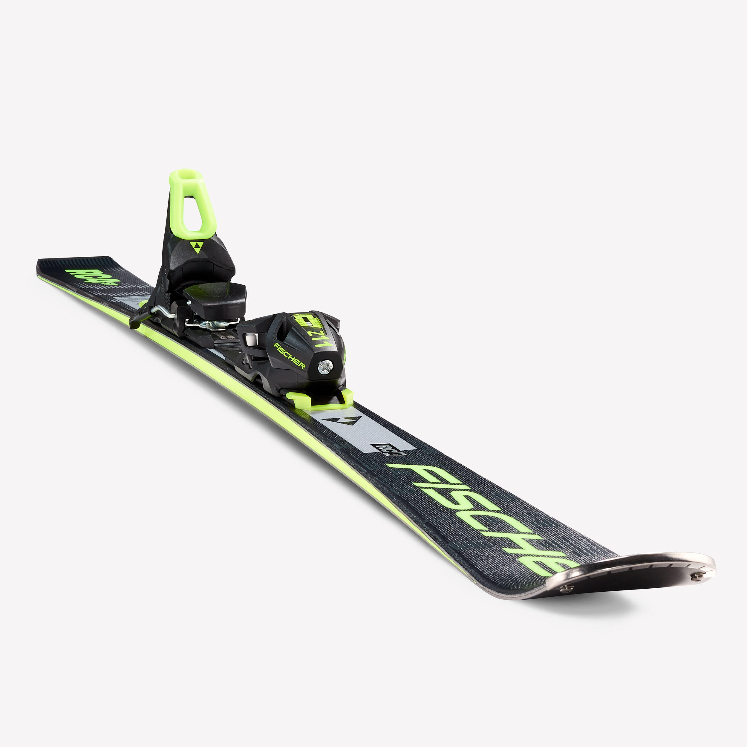 Alpiner Leistungsski mit Bindungen, Fischer RC4 Schwarz Gelb 3/9
