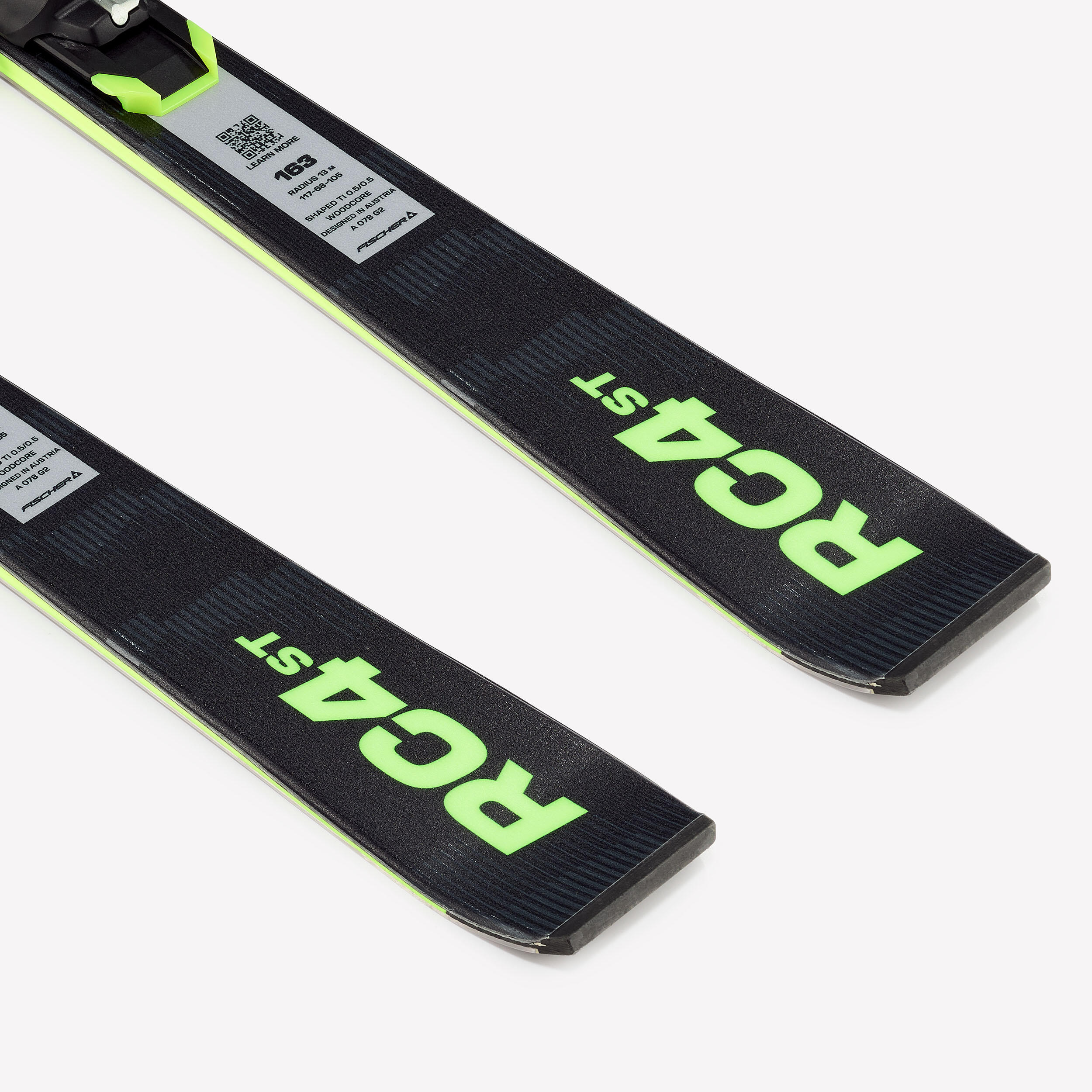 Alpiner Leistungsski mit Bindungen, Fischer RC4 Schwarz Gelb 5/9