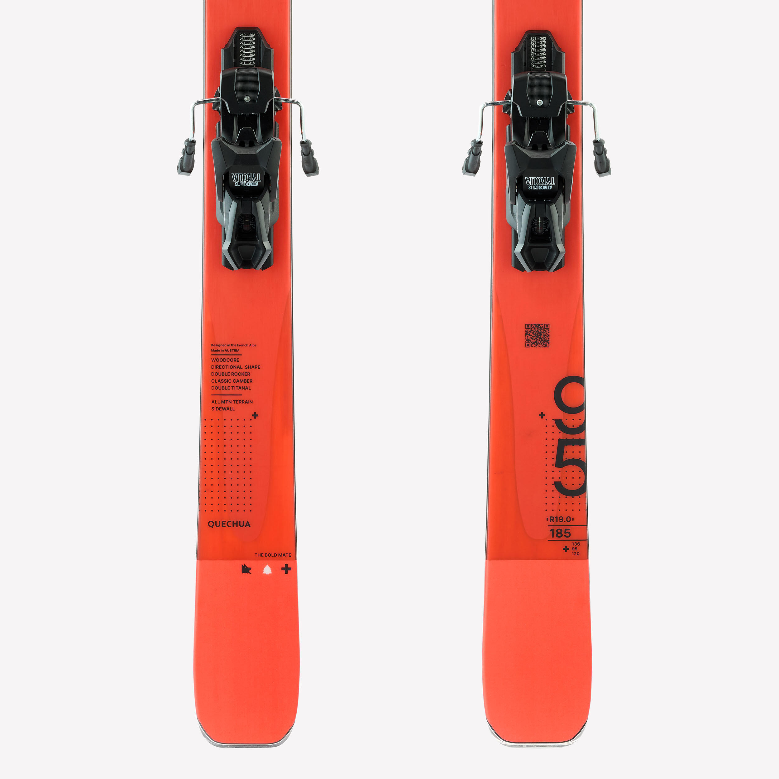 Skis All Mountain dupla estrutura titanal, com fixações, Patrol 95 Ti, laranja 9/14