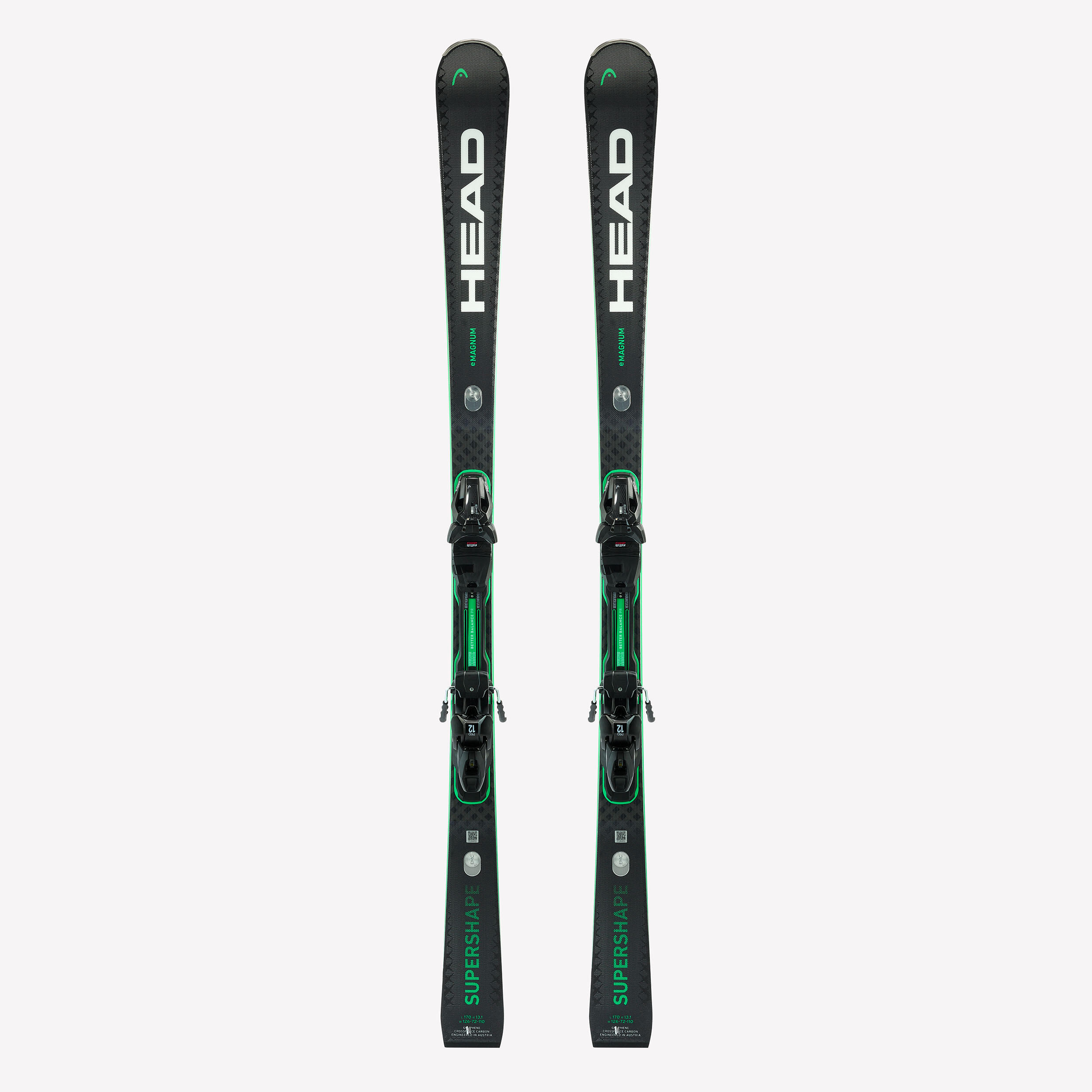 HEAD Supershape Magnum pánske zjazdové lyže s viazaním čierno-zelené 163 cm