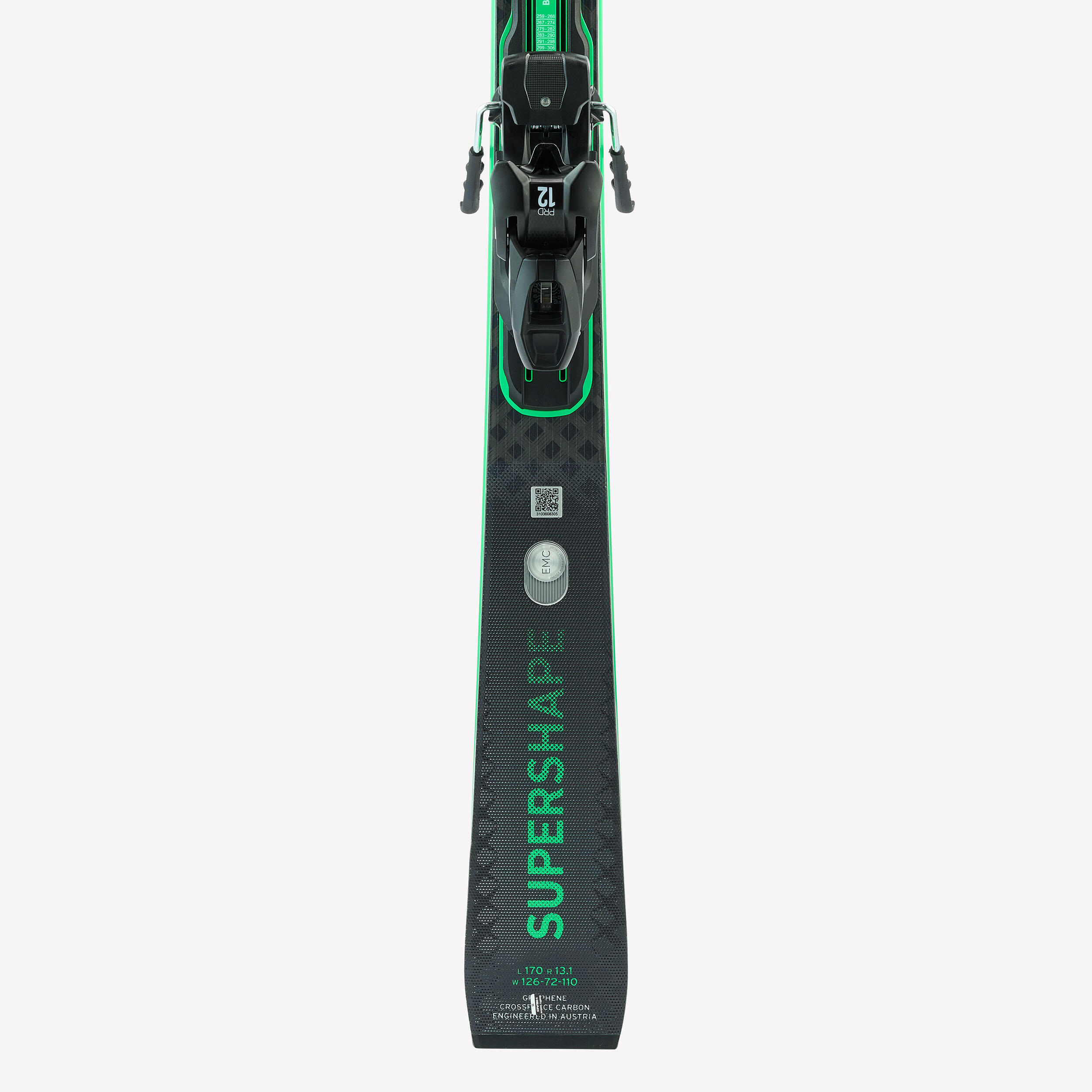Ski alpin avec fixations, Homme, Head SuperShape e-Magnum, noir et vert 8/9