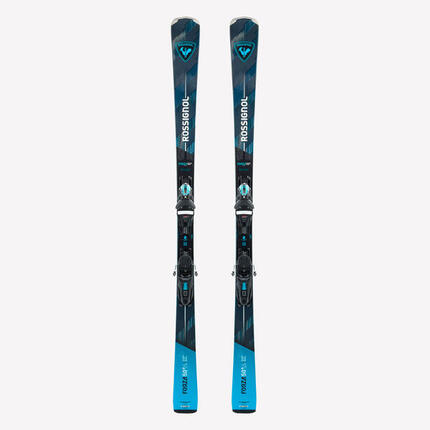 Ski alpin avec fixations, Rossignol Forza 50°, bleu et noir