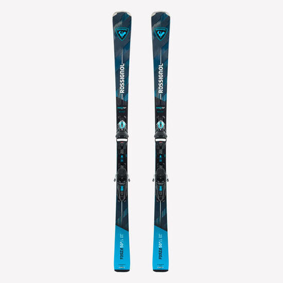 Ski alpin avec fixations, Rossignol Forza 50°, bleu et noir