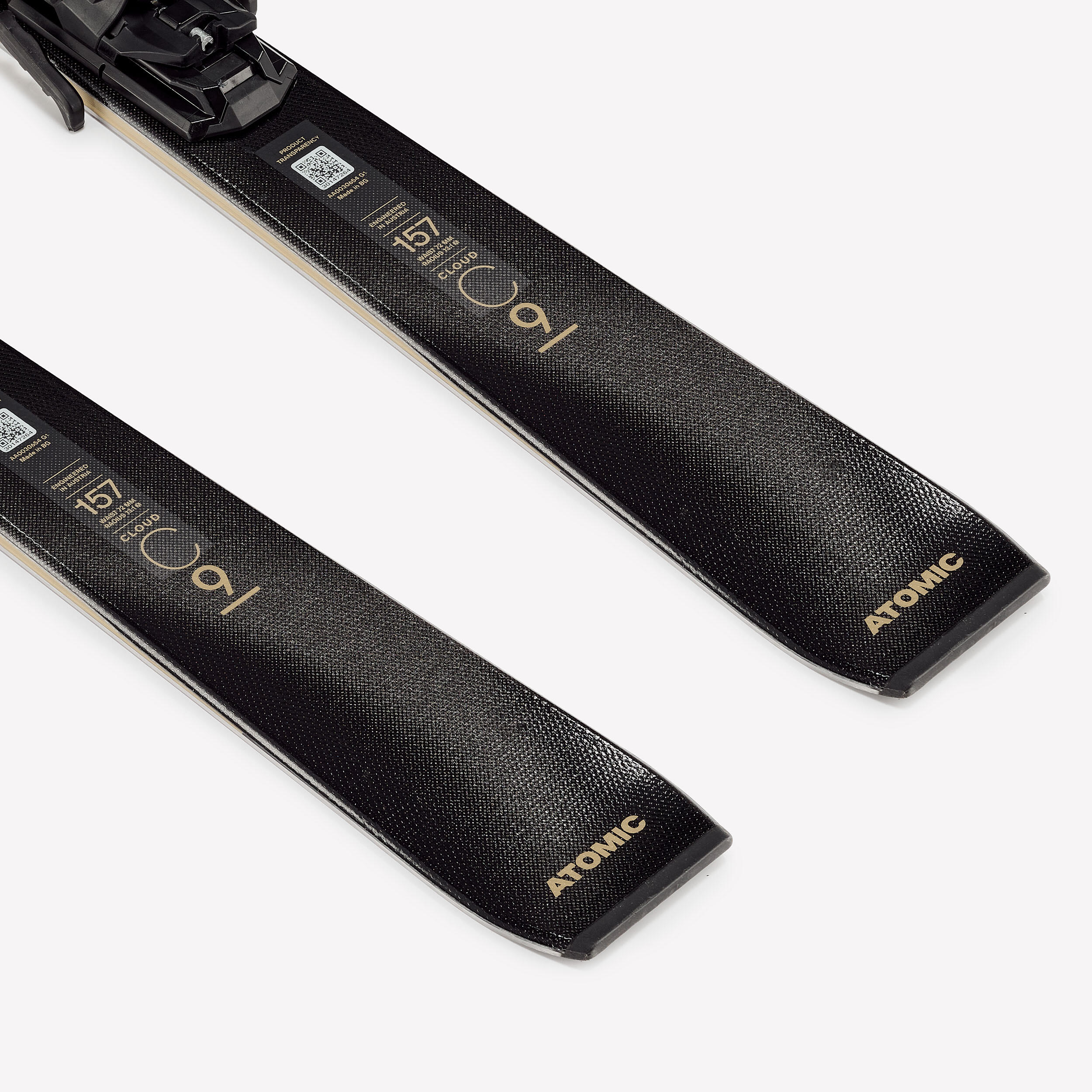 Women's alpine skis with bindings, Atomic Cloud 9, black