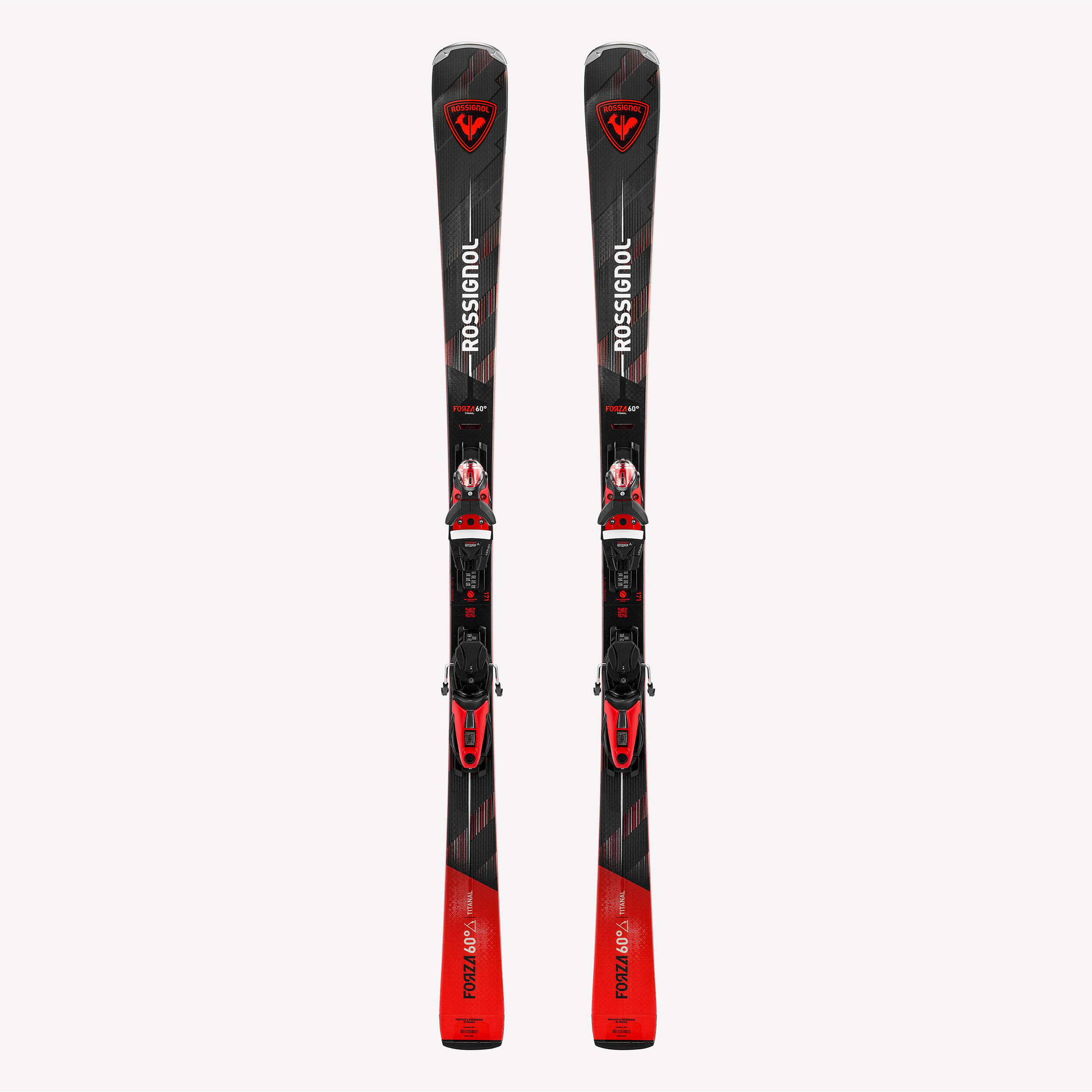 ROSSIGNOL Forza 60° výkonné zjazdové titánové lyže s viazaním červeno-čierne 179 cm