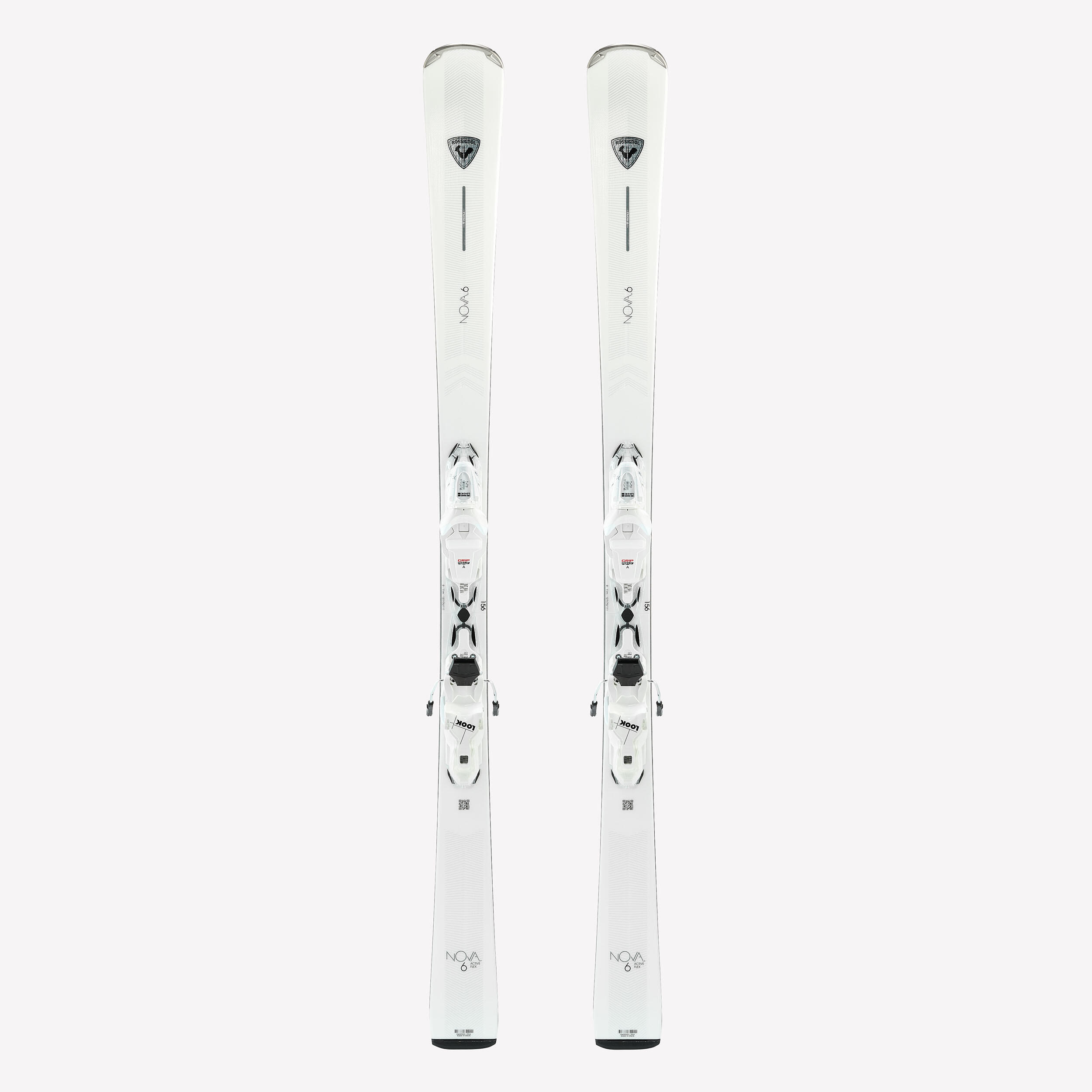 ROSSIGNOL Women’s alpine skis with bindings, Rossignol Nova 6, white