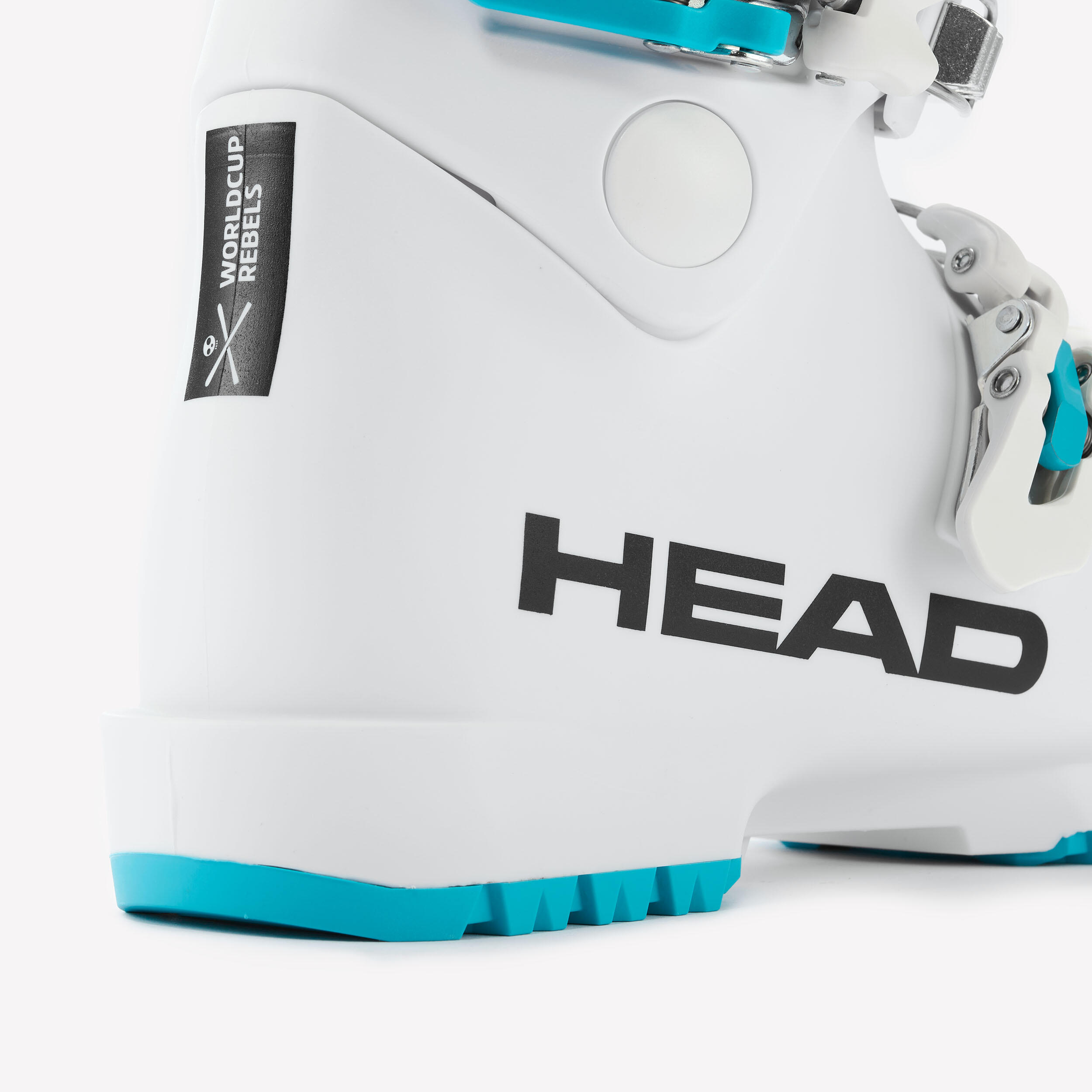 Skischuhe Kinder, Head Raptor Jr 60 weiss und blau 9/10