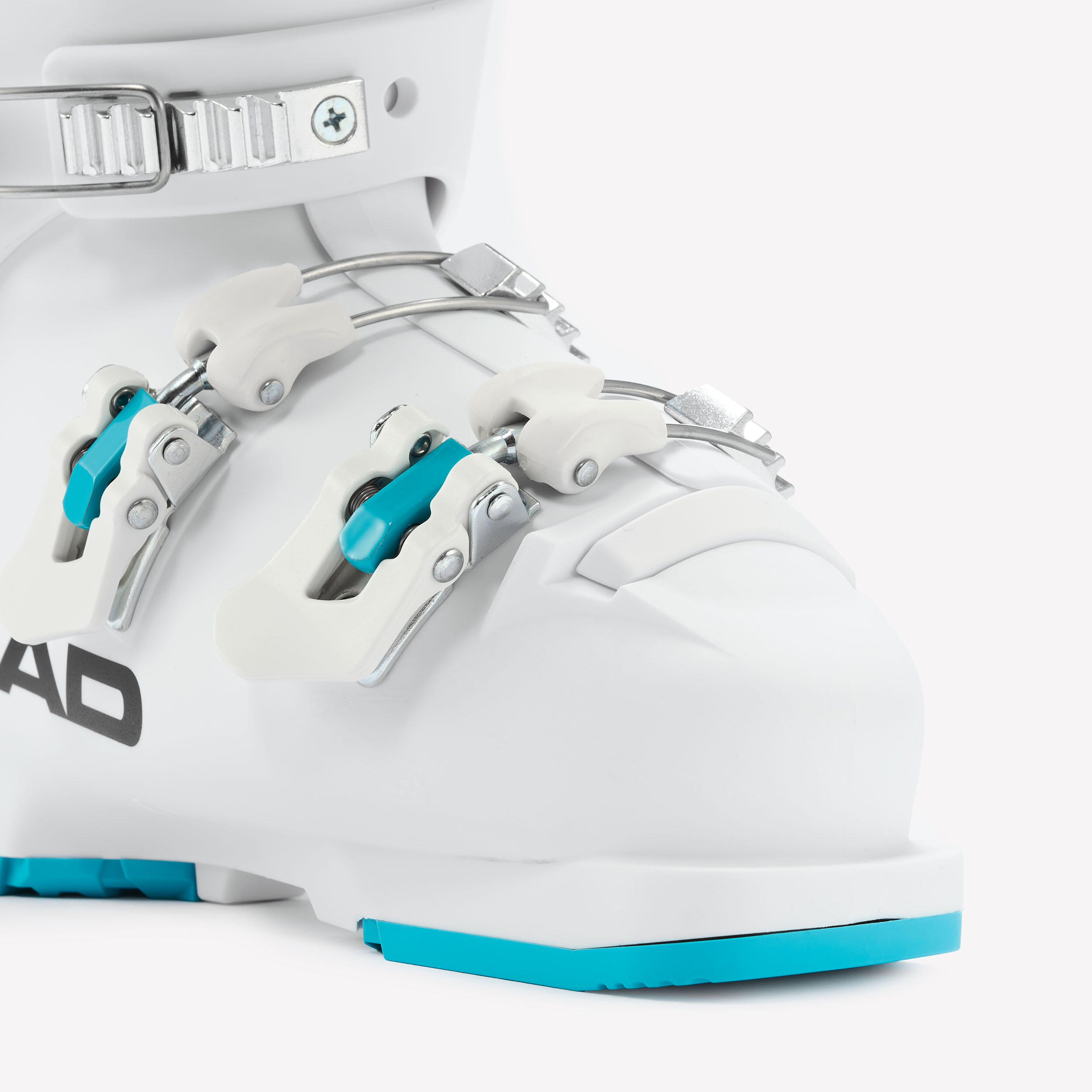 Skischuhe Kinder, Head Raptor Jr 60 weiss und blau 8/10