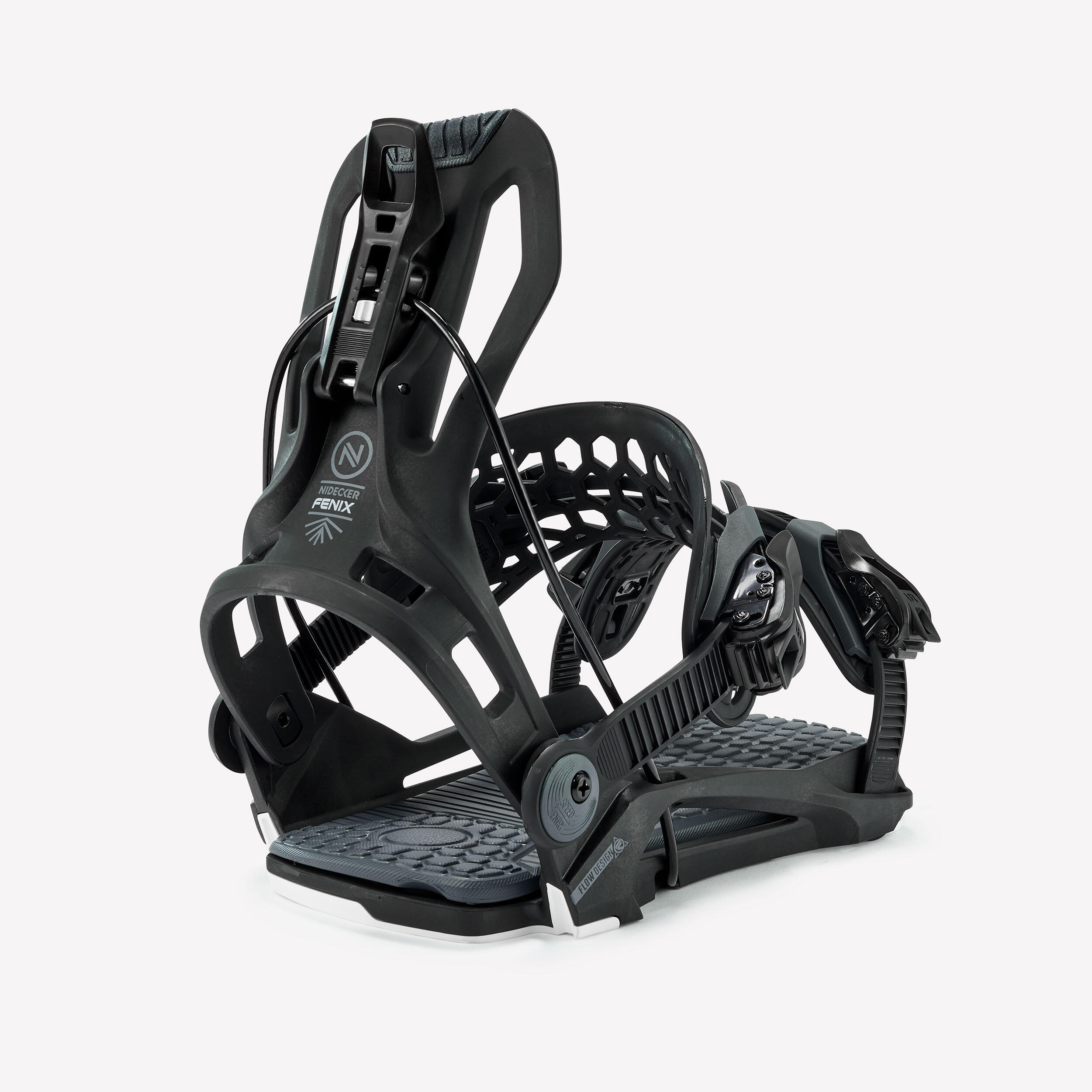 Adult Nidecker Flow Fenix snowboard bindings - Black - Decathlon