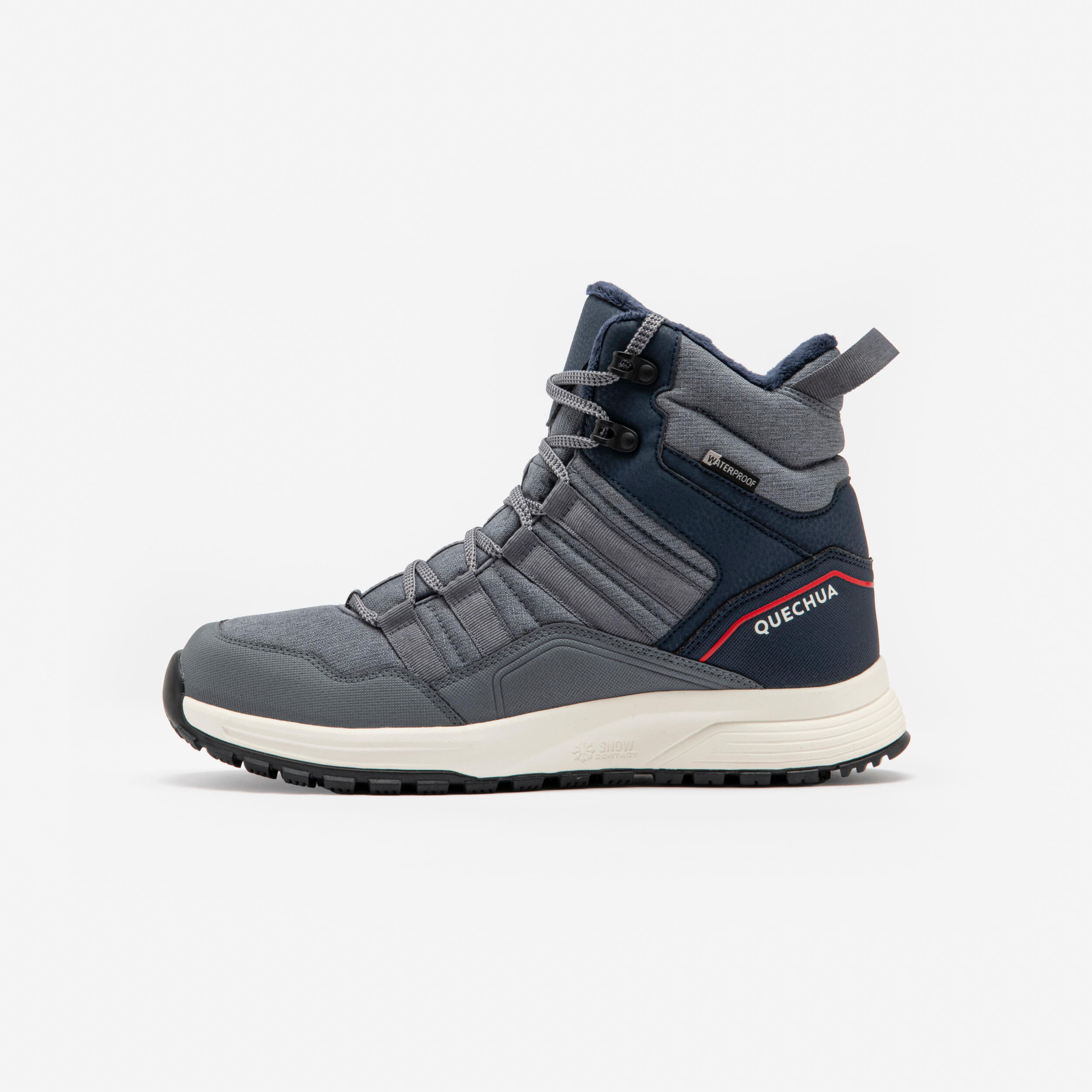 Men’s warm and waterproof winter hiking boots, NH500 Grey