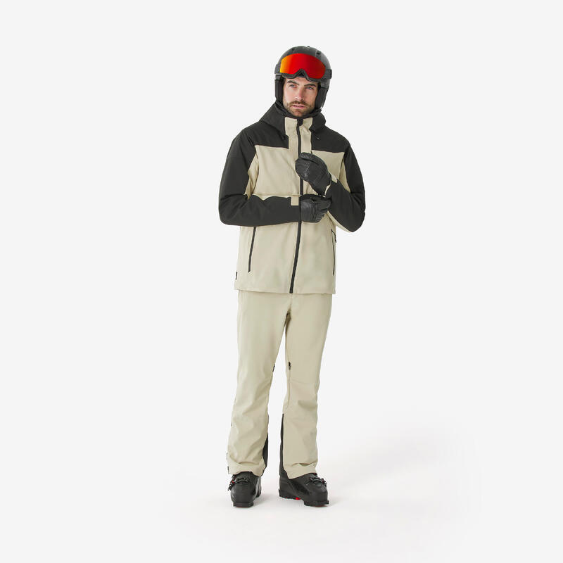 Erkek Kayak/Snowboard Montu - Bej/Siyah - 500