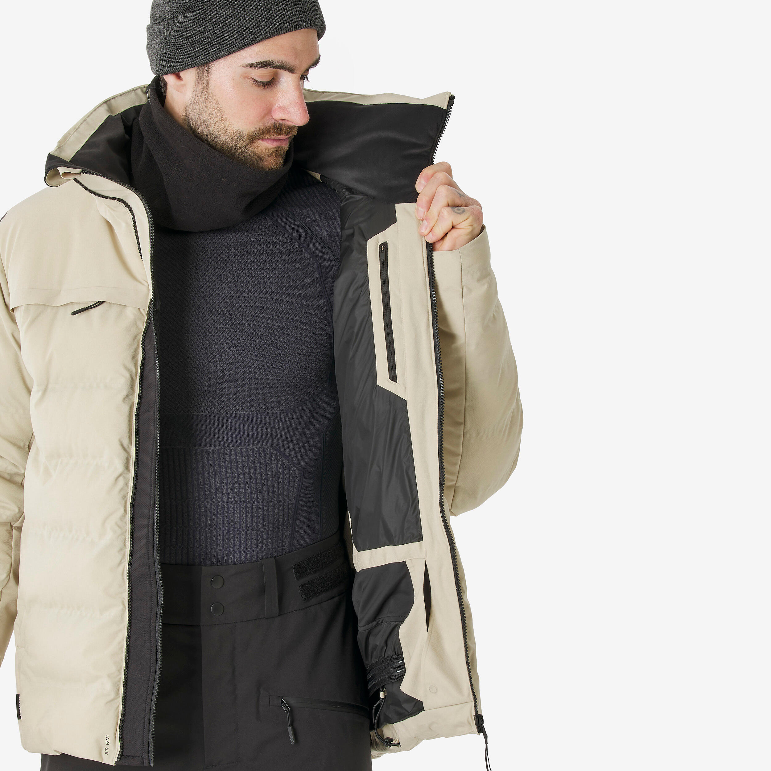Piumino sci uomo 500 WARM beige 8/18