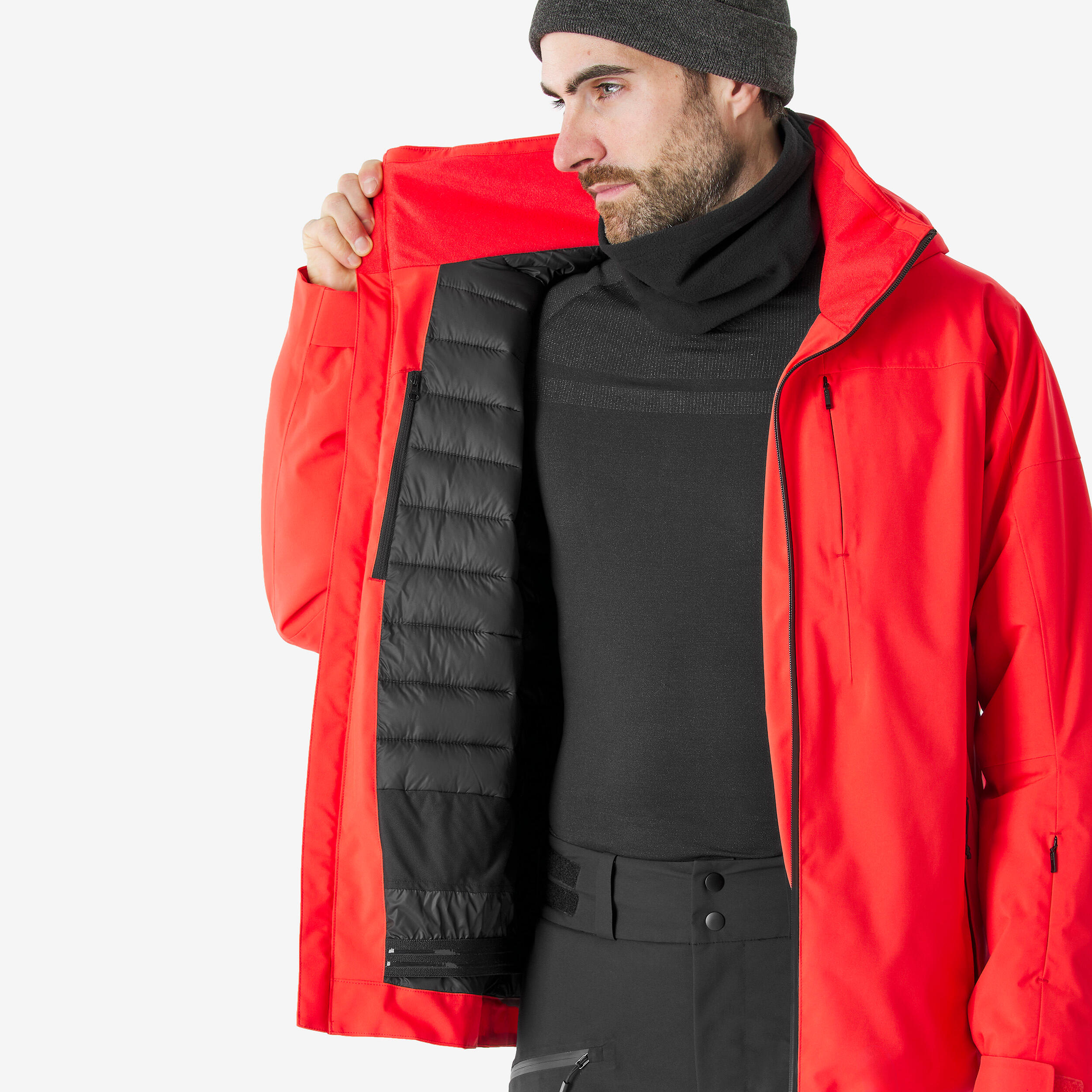Veste de ski et snowboard chaude et imperméable homme, JKT 500 rouge 7/8