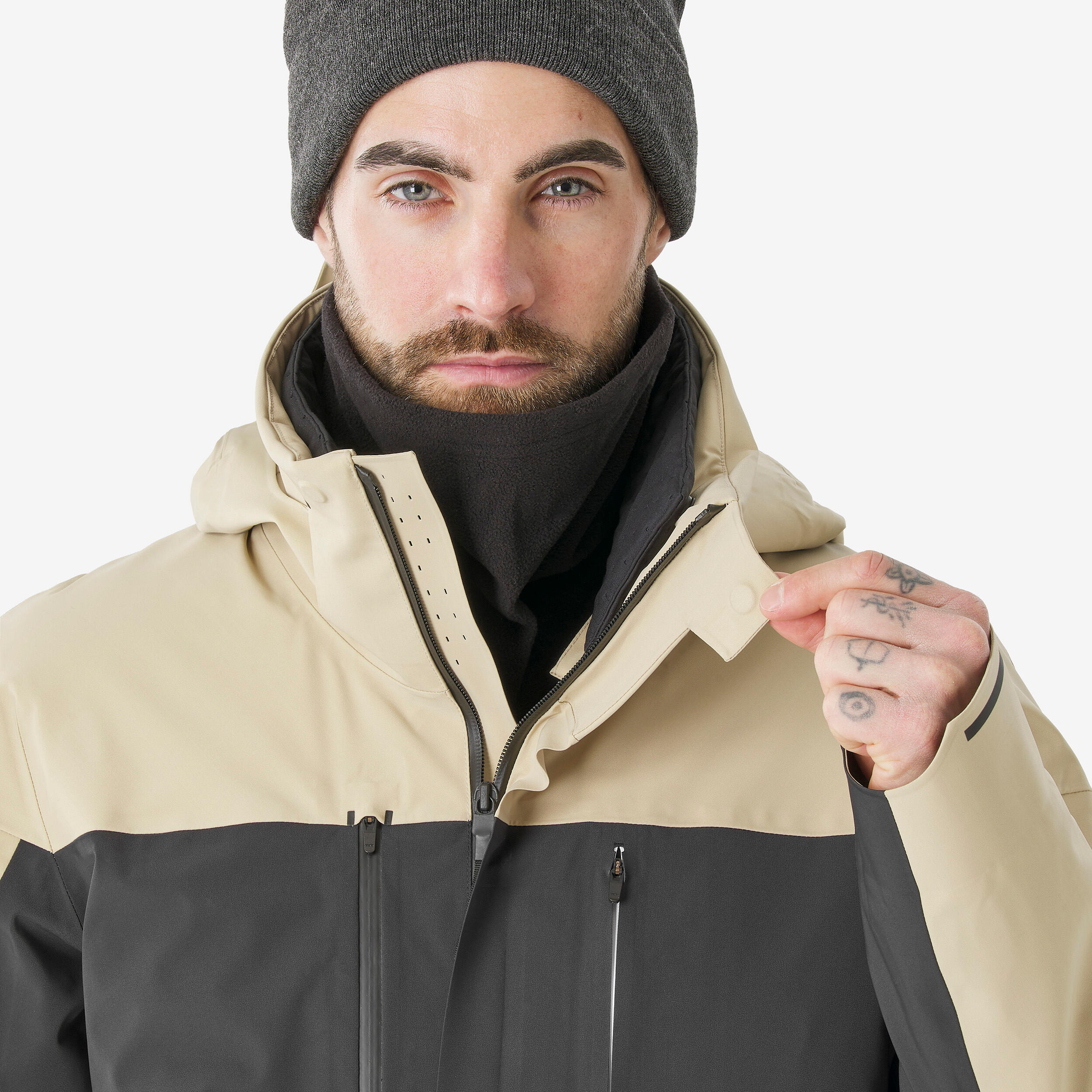 Veste de ski et snowboard très respirante et imperméable homme, JKT 900 beige 11/20