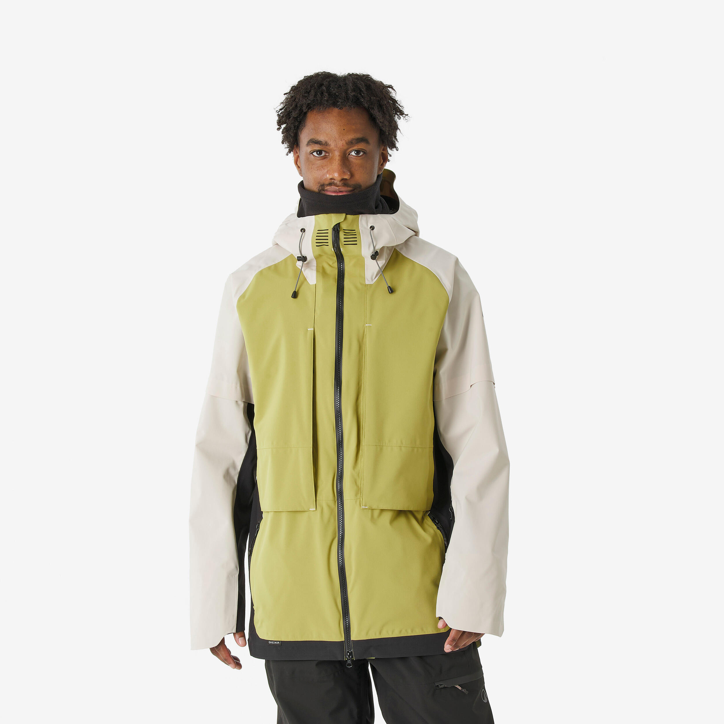 DREAMSCAPE Pánska dlhá snowboardová bunda SNB 900 béžová S