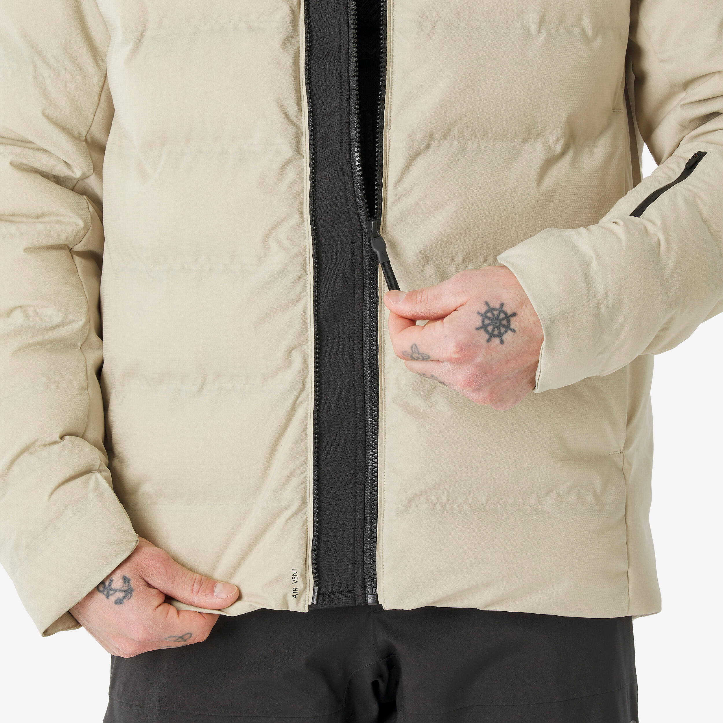Piumino sci uomo 500 WARM beige 10/18