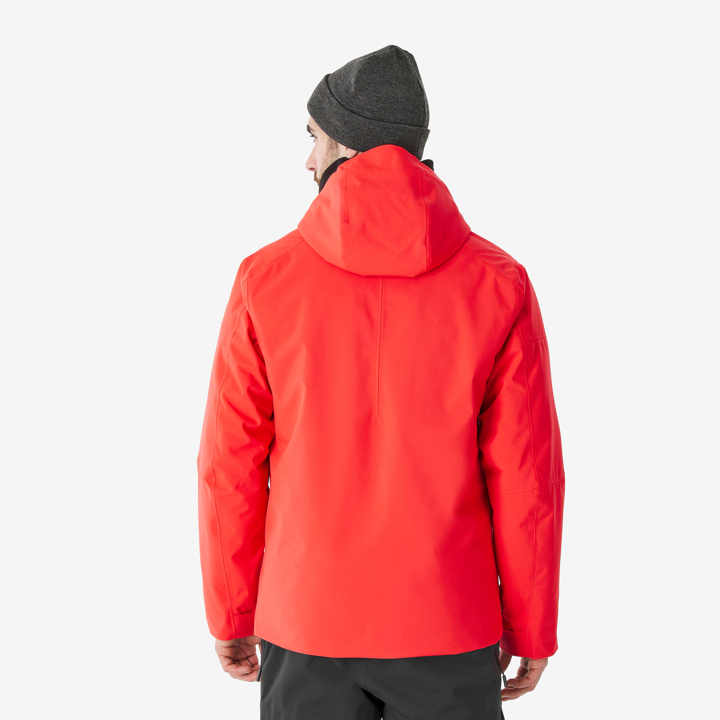 Men’s warm and waterproof ski and snowboard jacket, JKT 500 - Red