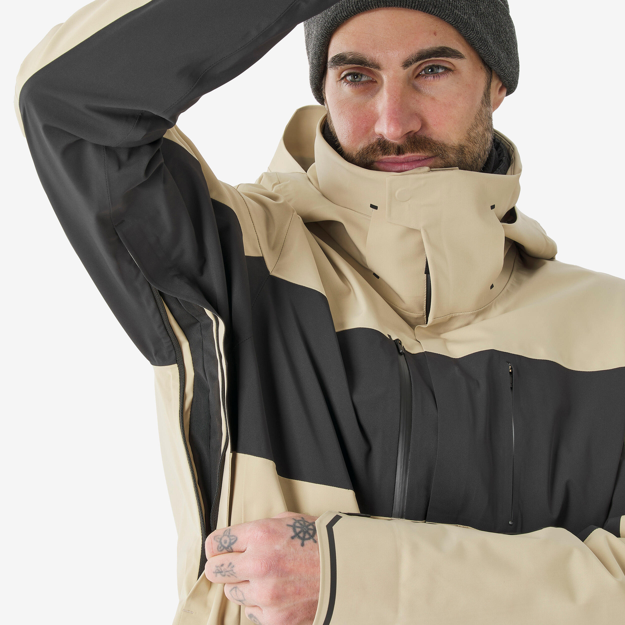 Veste de ski et snowboard très respirante et imperméable homme, JKT 900 beige 5/20