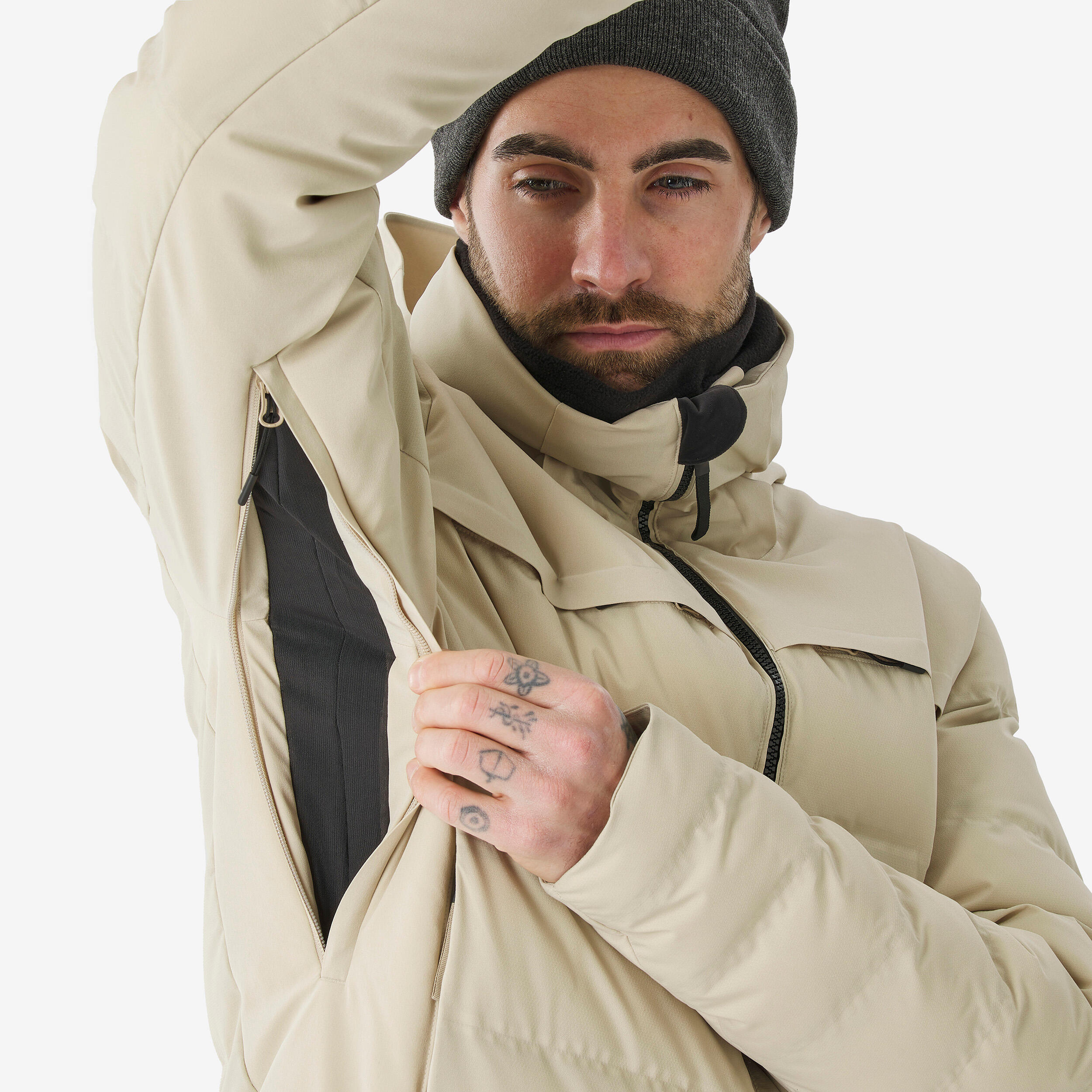 Piumino sci uomo 500 WARM beige 5/18