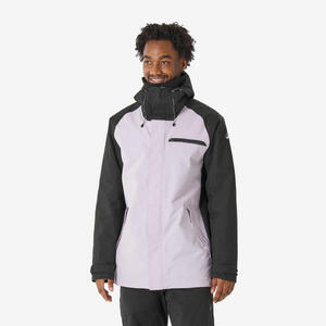 Chaqueta de esquí y snowboard larga y cálida hombre, 500 long violeta