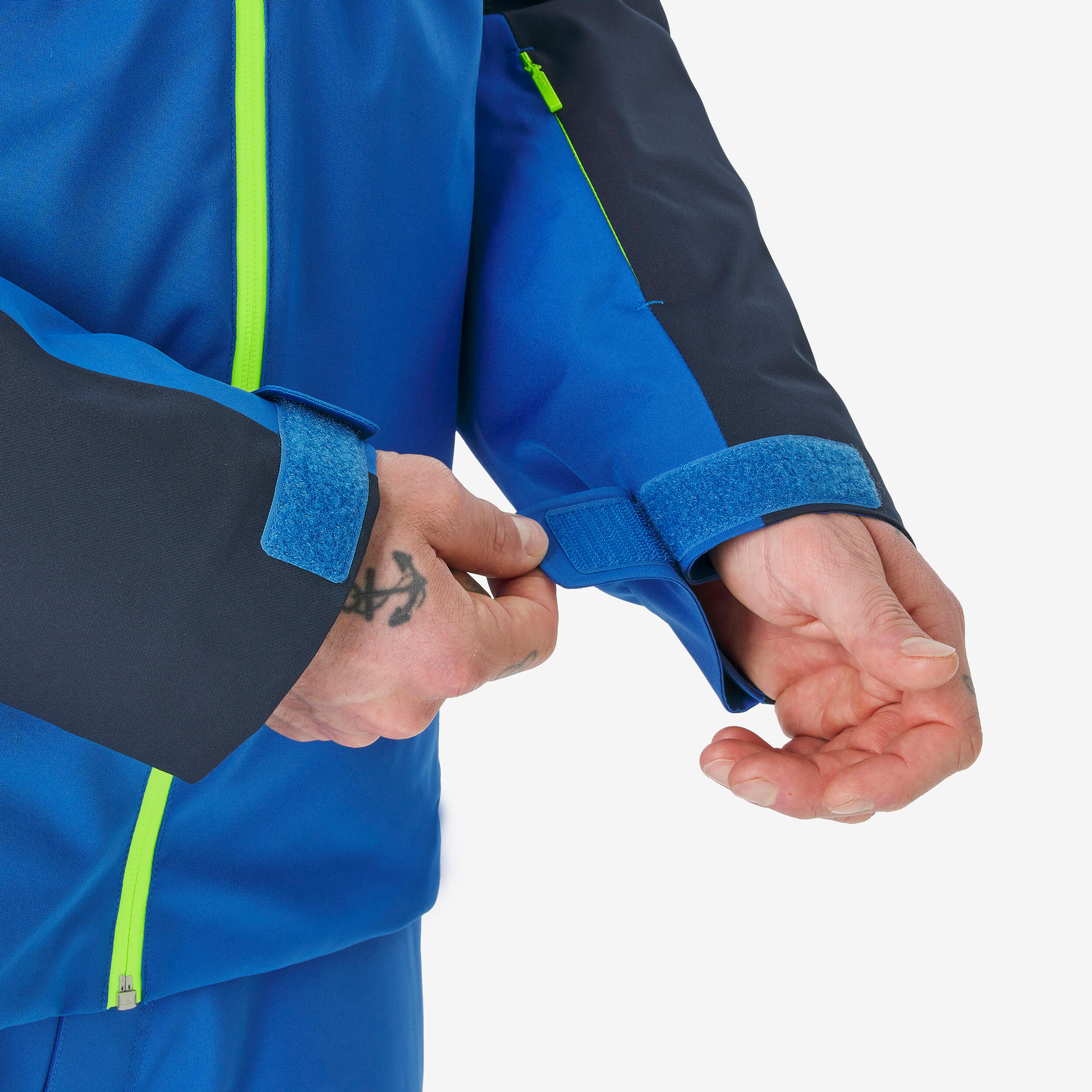 Veste de ski et snowboard chaude et imperméable homme, JKT 500 bleu et noir 8/11